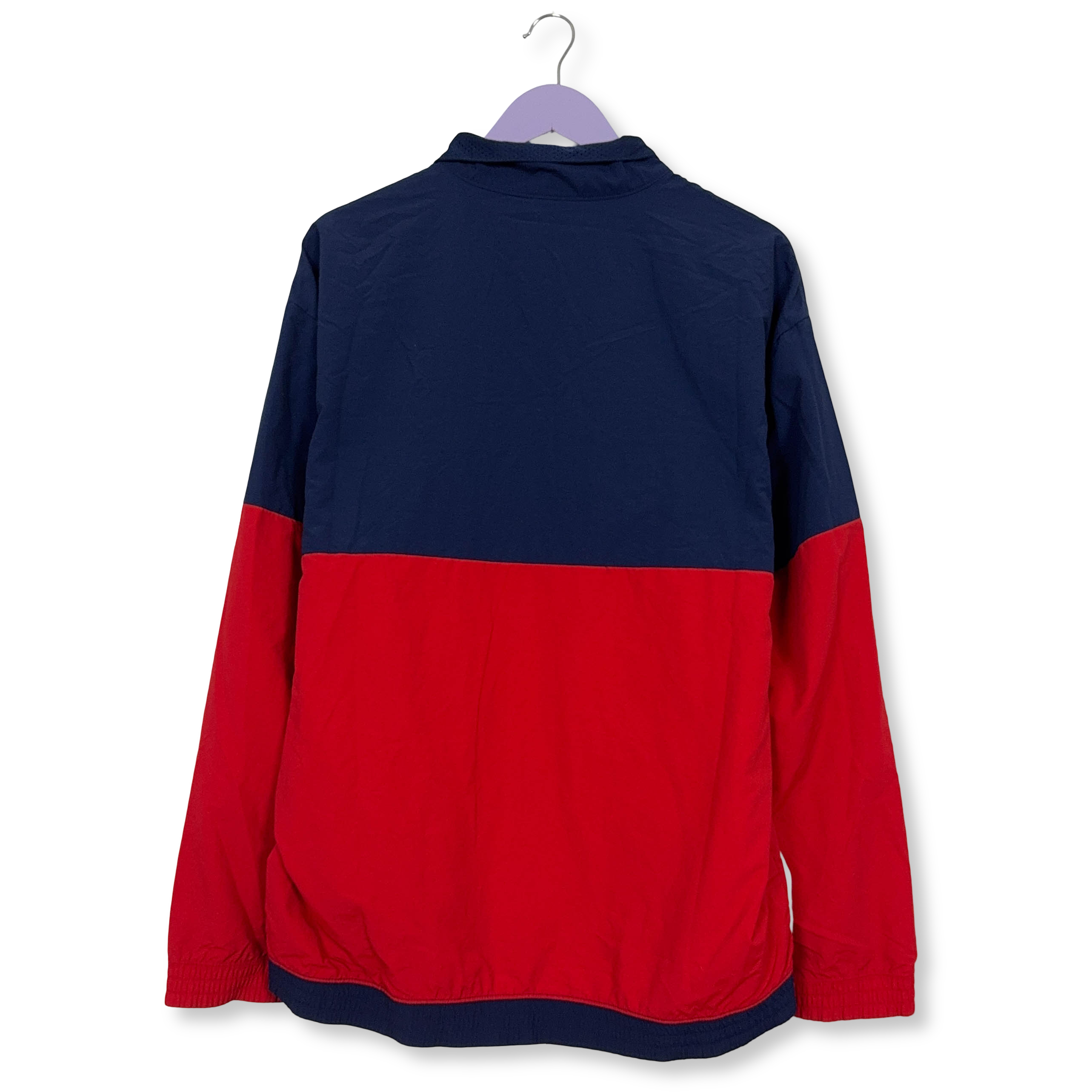 Giacca a vento Champion Vintage blu e rossa quarter zip anni 90 - Taglia XL uomo