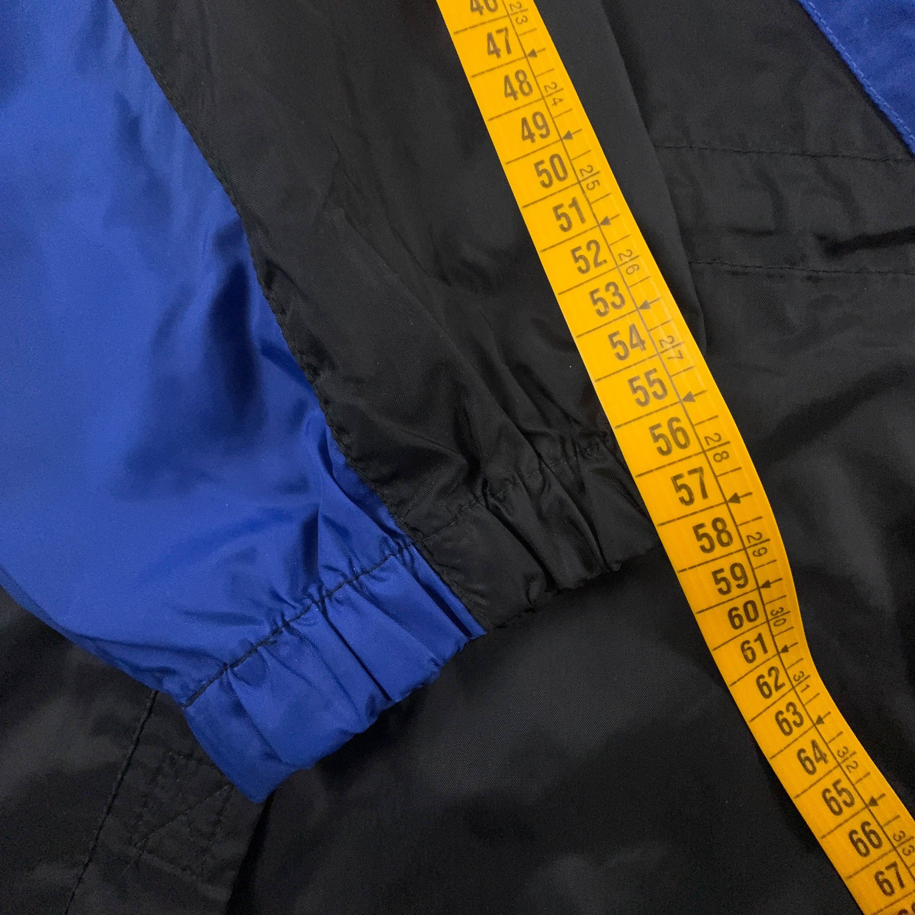 Giacca a vento Adidas Vintage nera e blu con zip anni 90 - Taglia 8 192 uomo