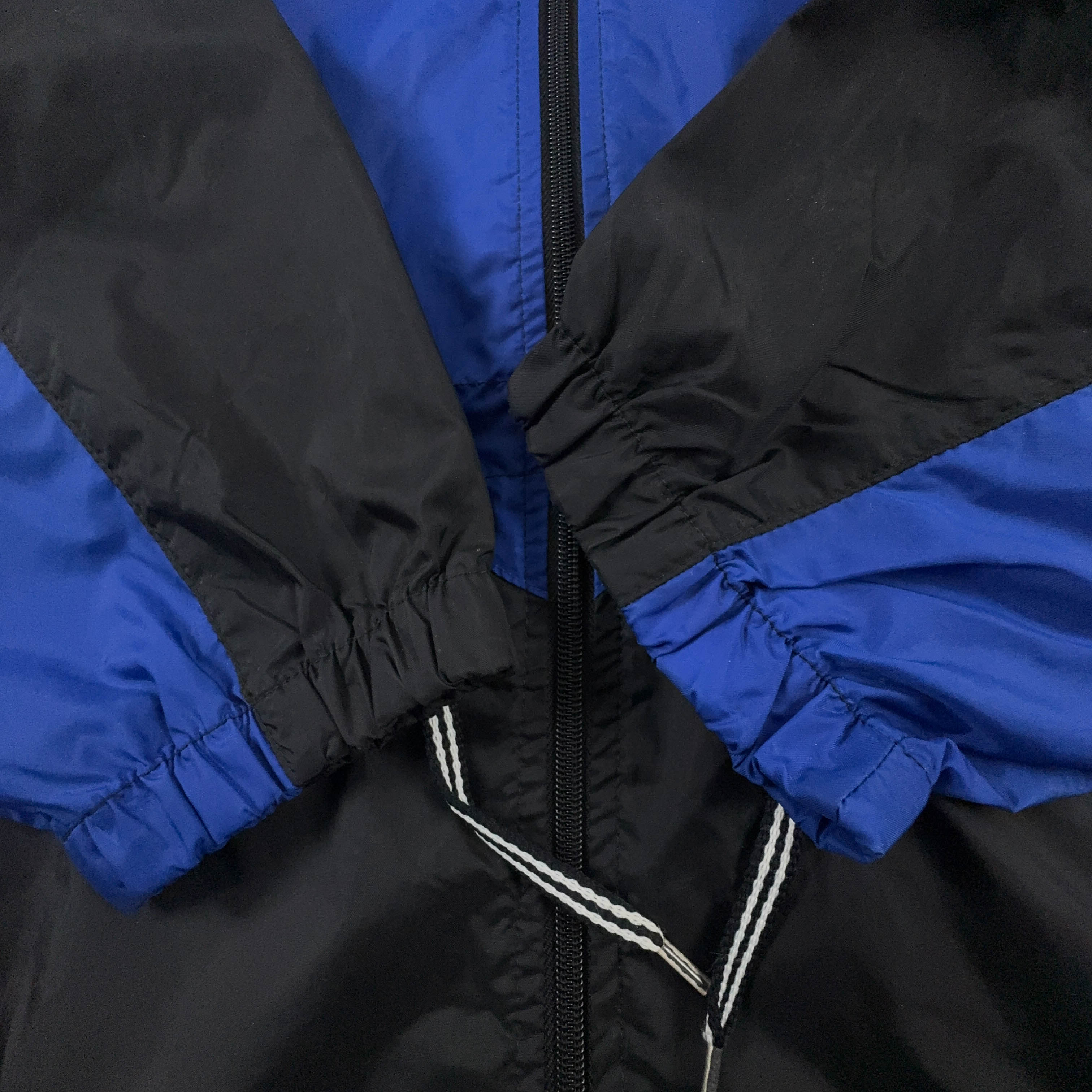 Giacca a vento Adidas Vintage nera e blu con zip anni 90 - Taglia 8 192 uomo