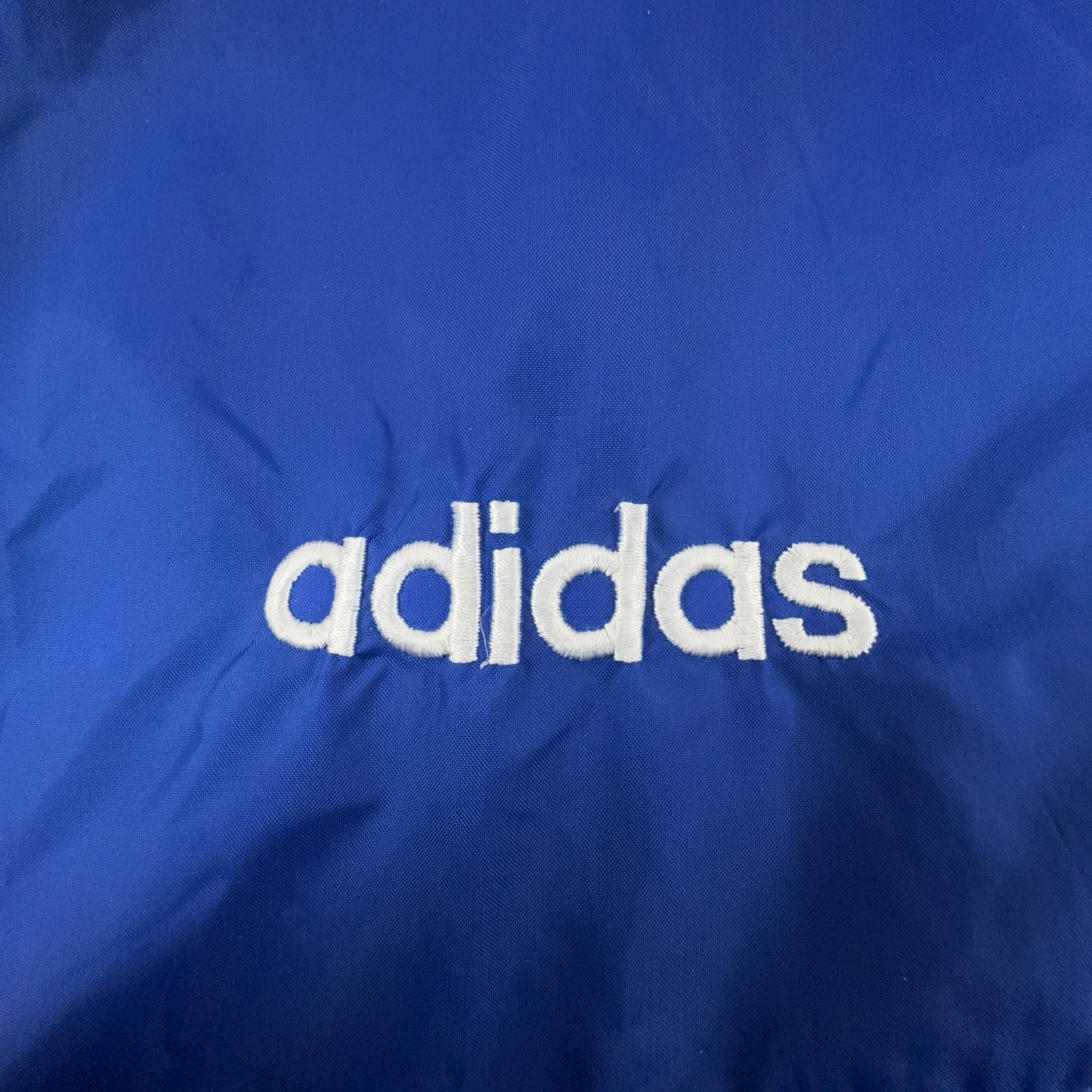 Giacca a vento Adidas Vintage nera e blu con zip anni 90 - Taglia 8 192 uomo