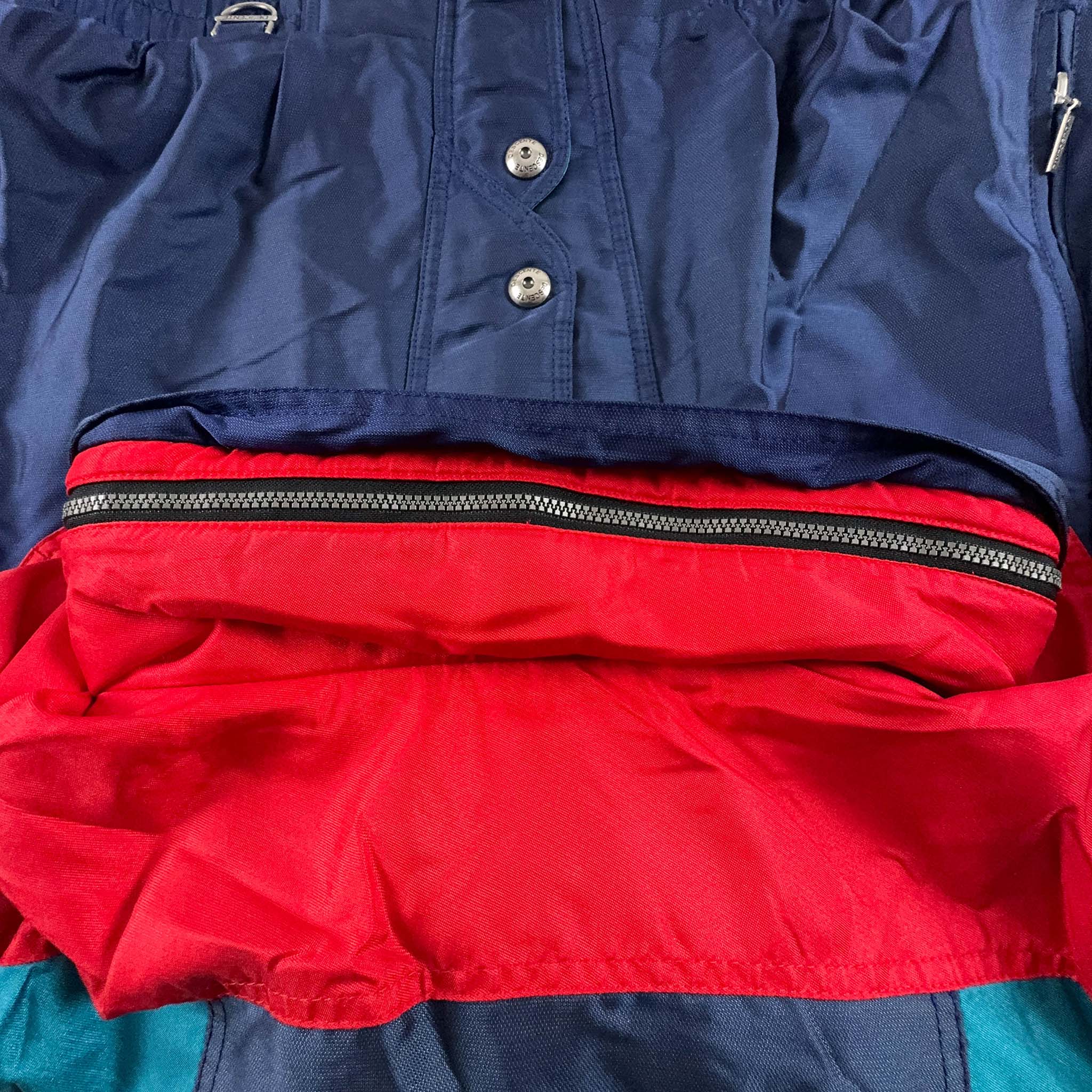 Giacca da Sci/Snowboard Descente Vintage blu e rossa con zip e bottoni - Taglia I52 uomo