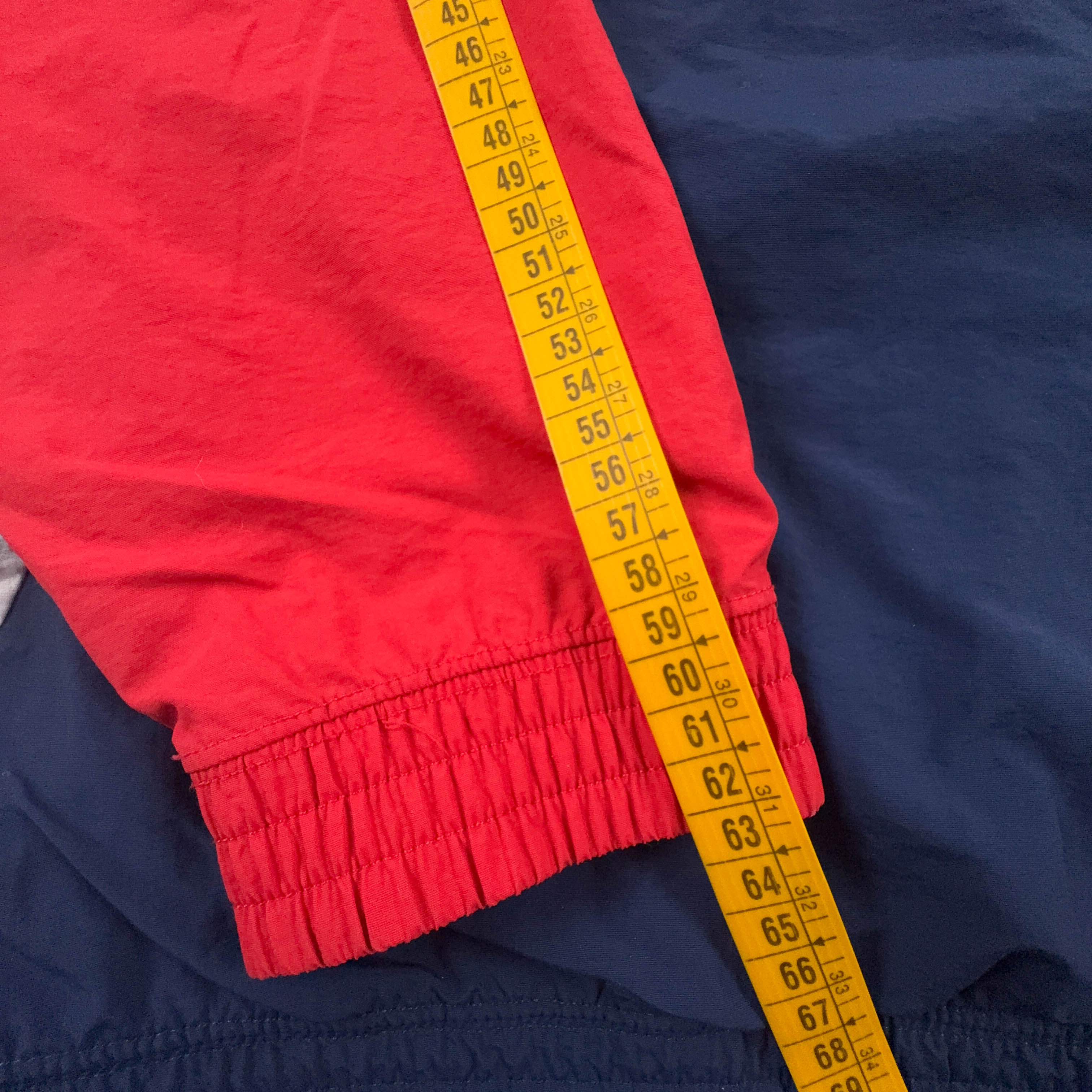 Giacca a vento Champion Vintage blu e rossa quarter zip anni 90 - Taglia XL uomo