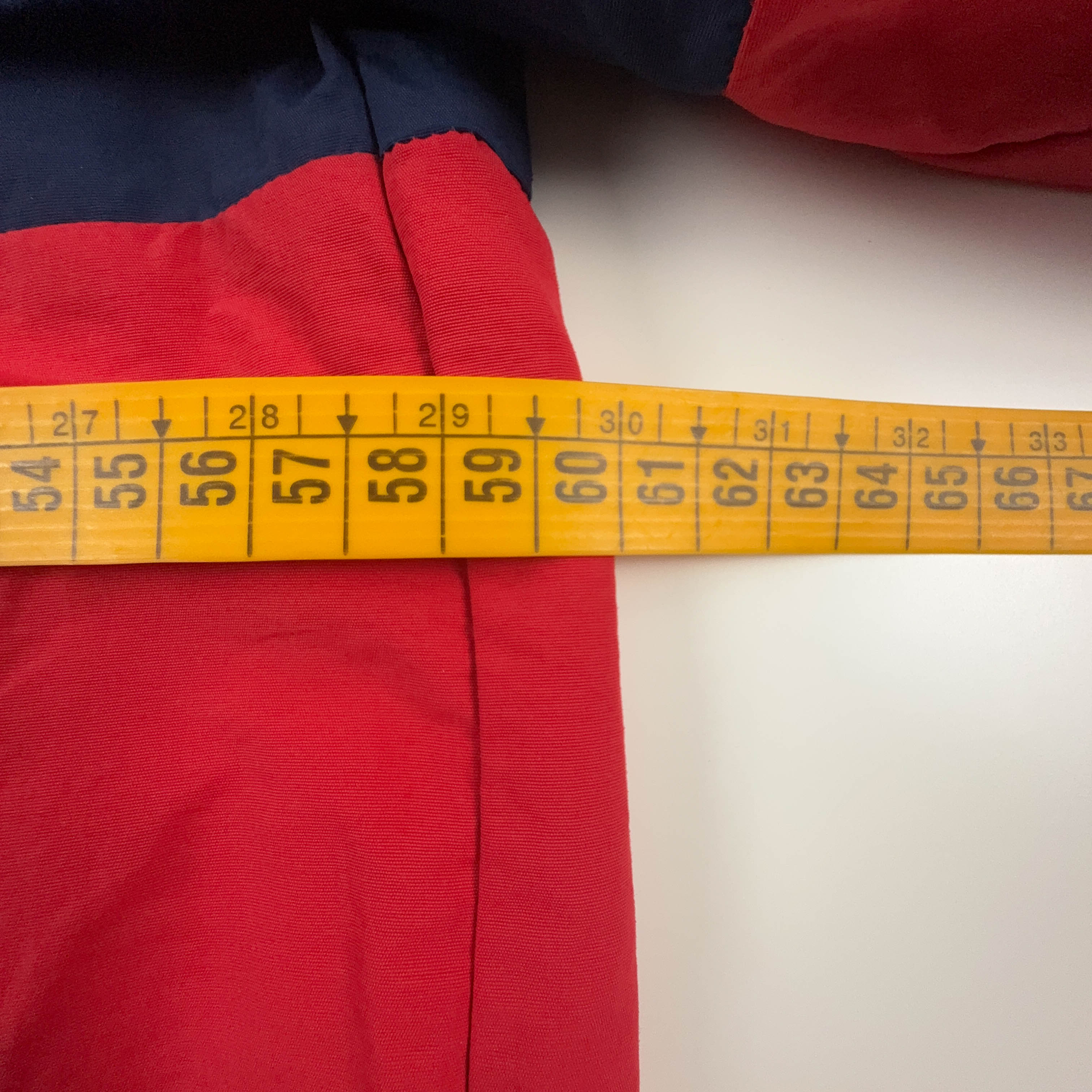 Giacca a vento Champion Vintage blu e rossa quarter zip anni 90 - Taglia XL uomo