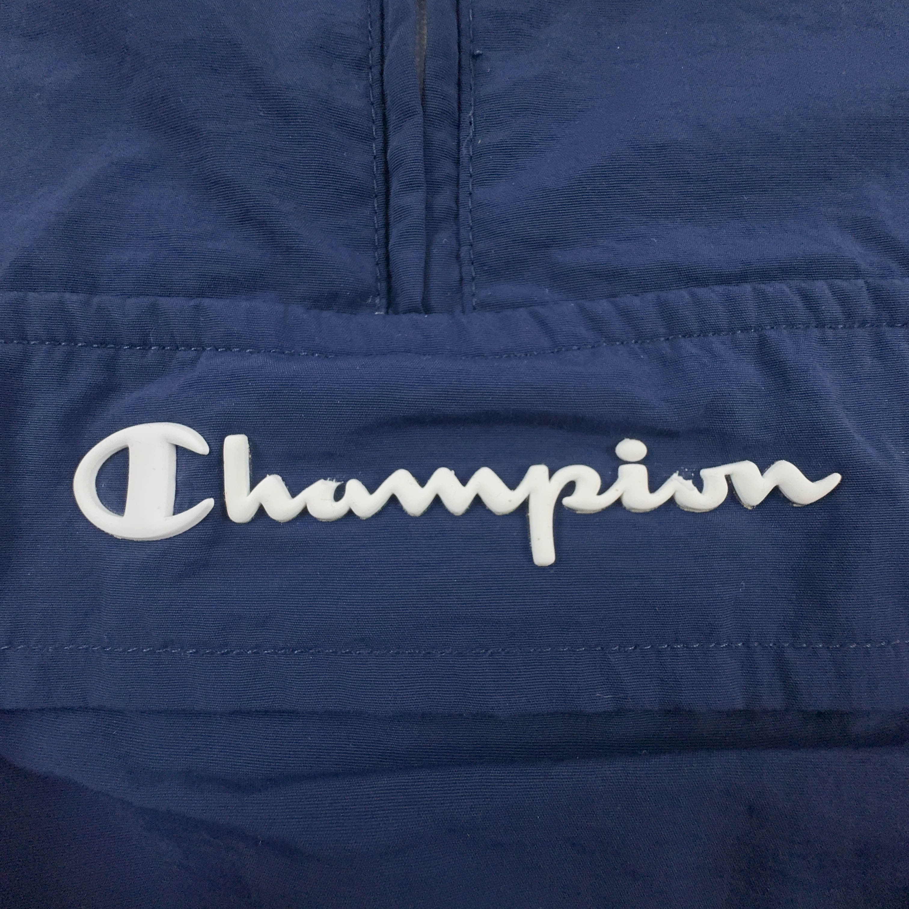 Giacca a vento Champion Vintage blu e rossa quarter zip anni 90 - Taglia XL uomo