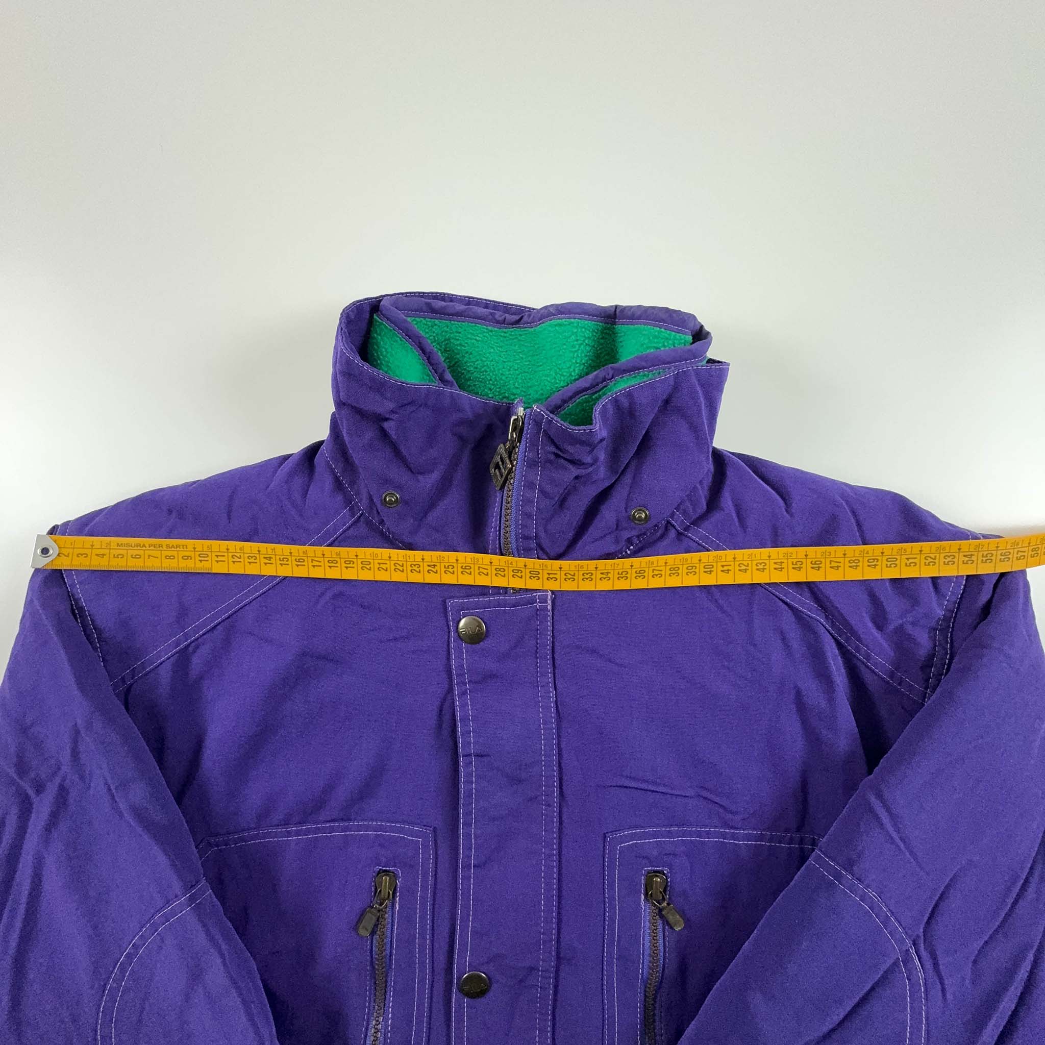 Giacca Fila Vintage Magic Line viola con Pile removibile verde interno - Taglia I52 uomo