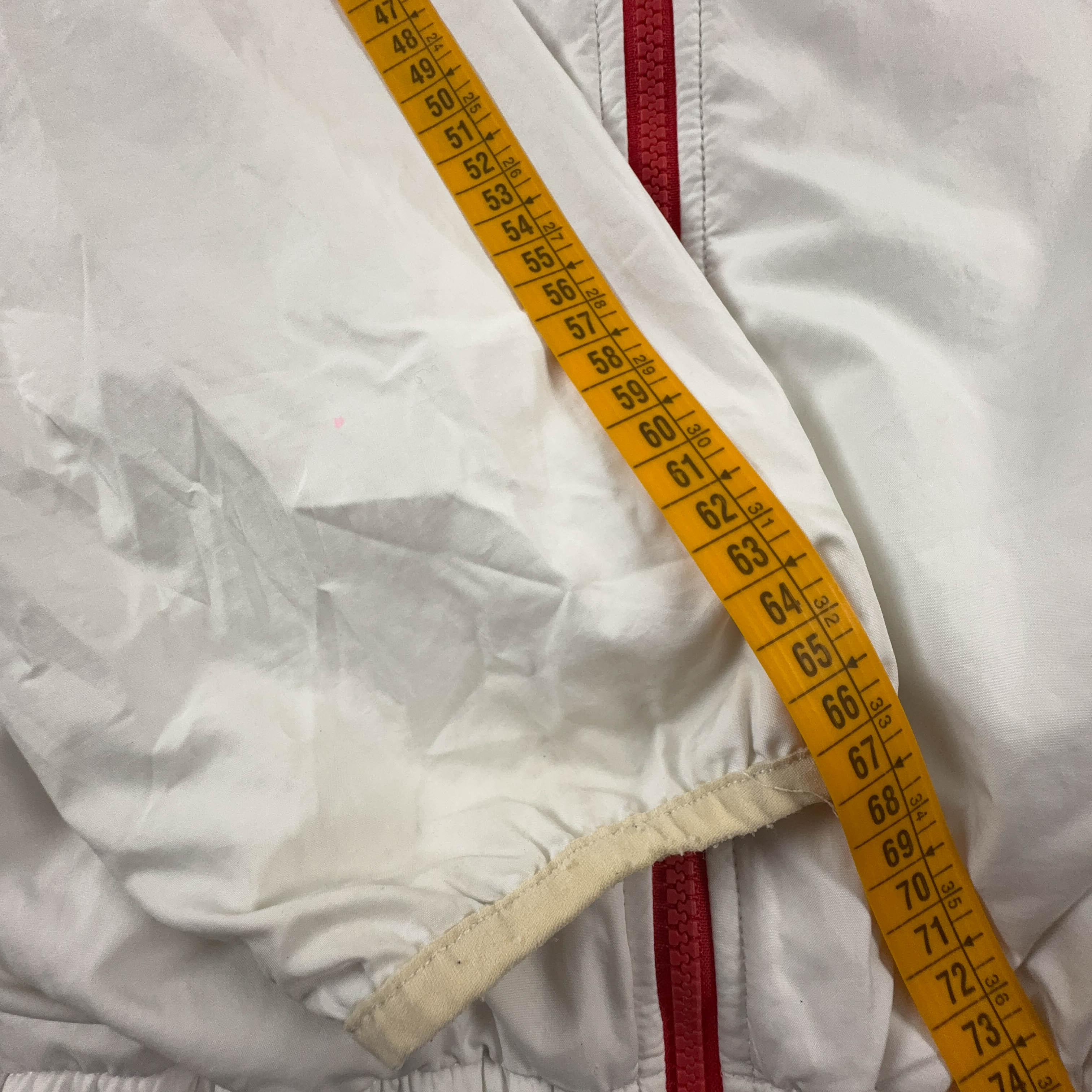 Giacca a vento Adidas Vintage bianca con stampa all over e zip anni 00 - Taglia L uomo