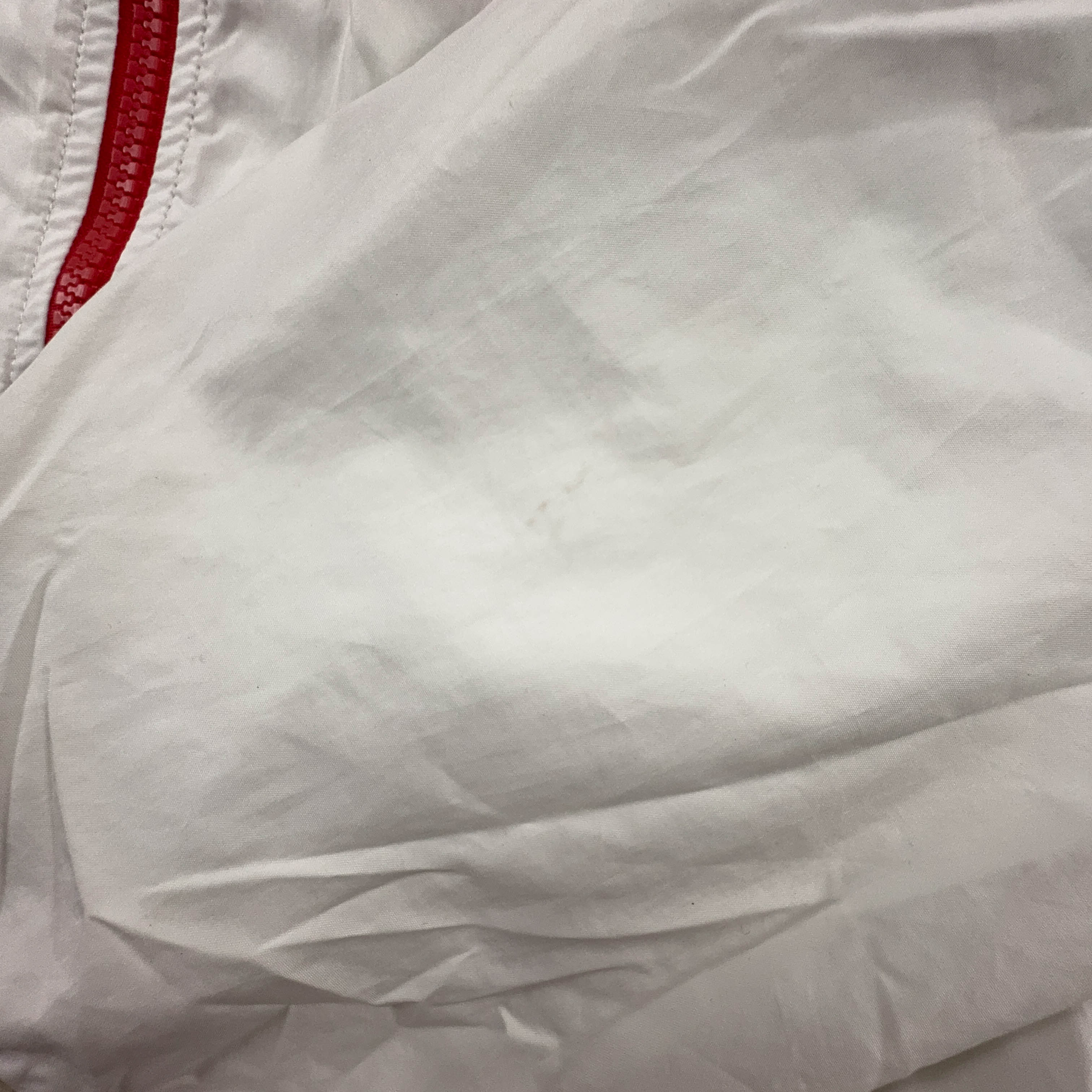 Giacca a vento Adidas Vintage bianca con stampa all over e zip anni 00 - Taglia L uomo