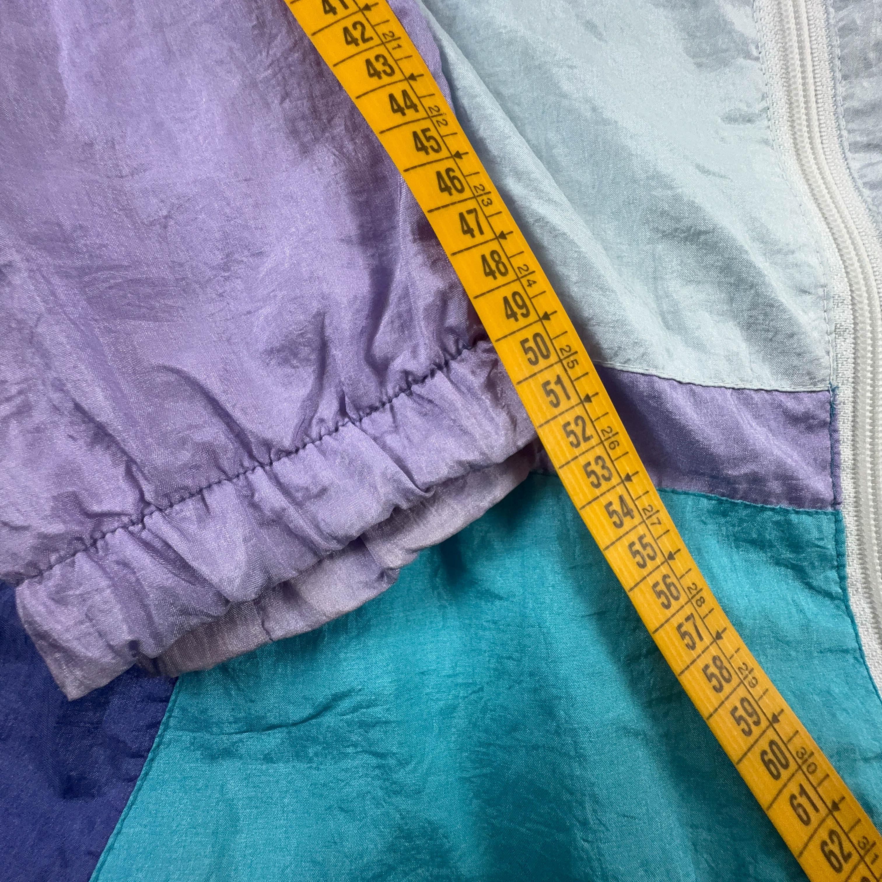 Giacca a vento Puma Vintage azzurra e viola con zip anni 80 - Taglia M uomo