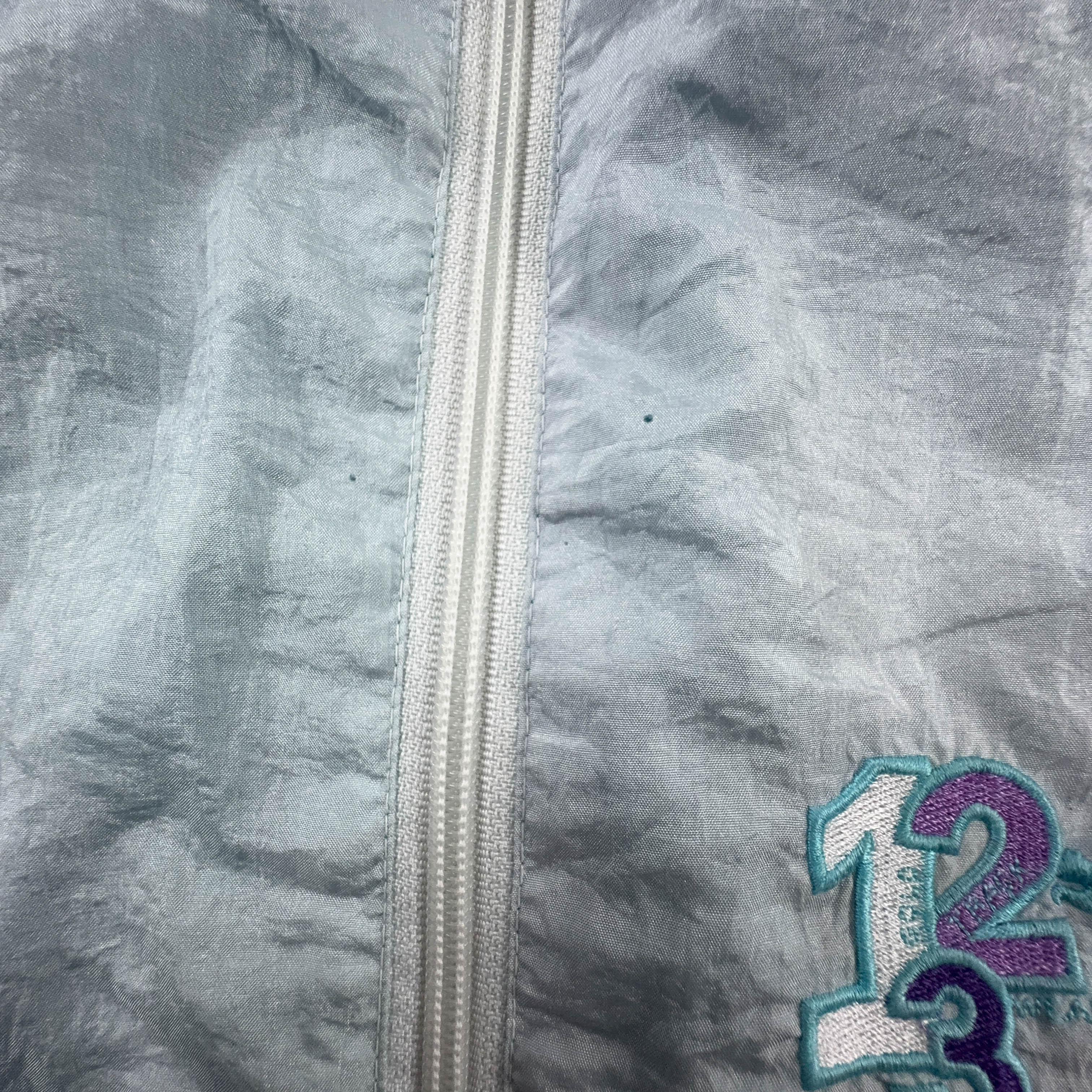 Giacca a vento Puma Vintage azzurra e viola con zip anni 80 - Taglia M uomo