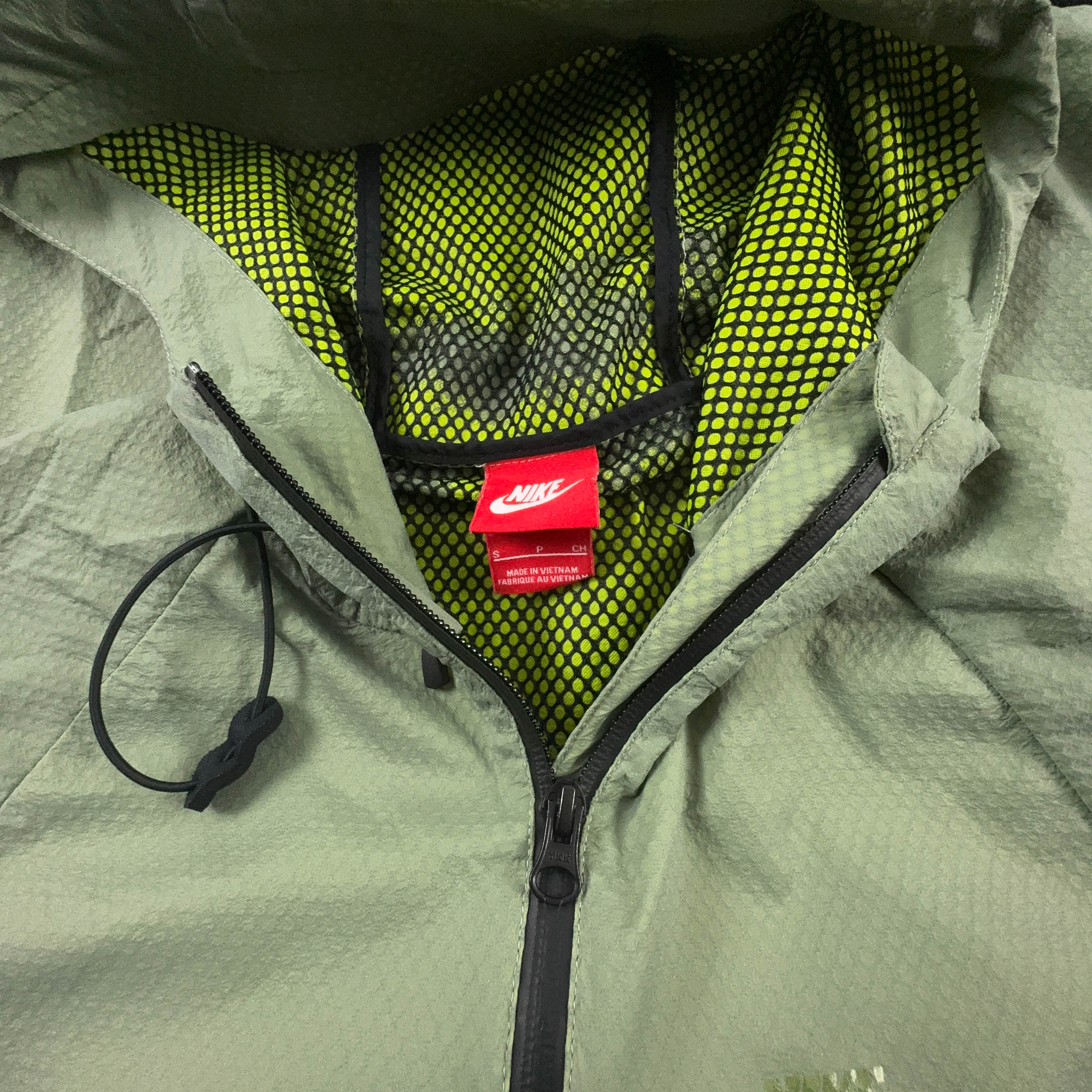 Giacca a vento Nike verde con zip anni 90 - Taglia S uomo