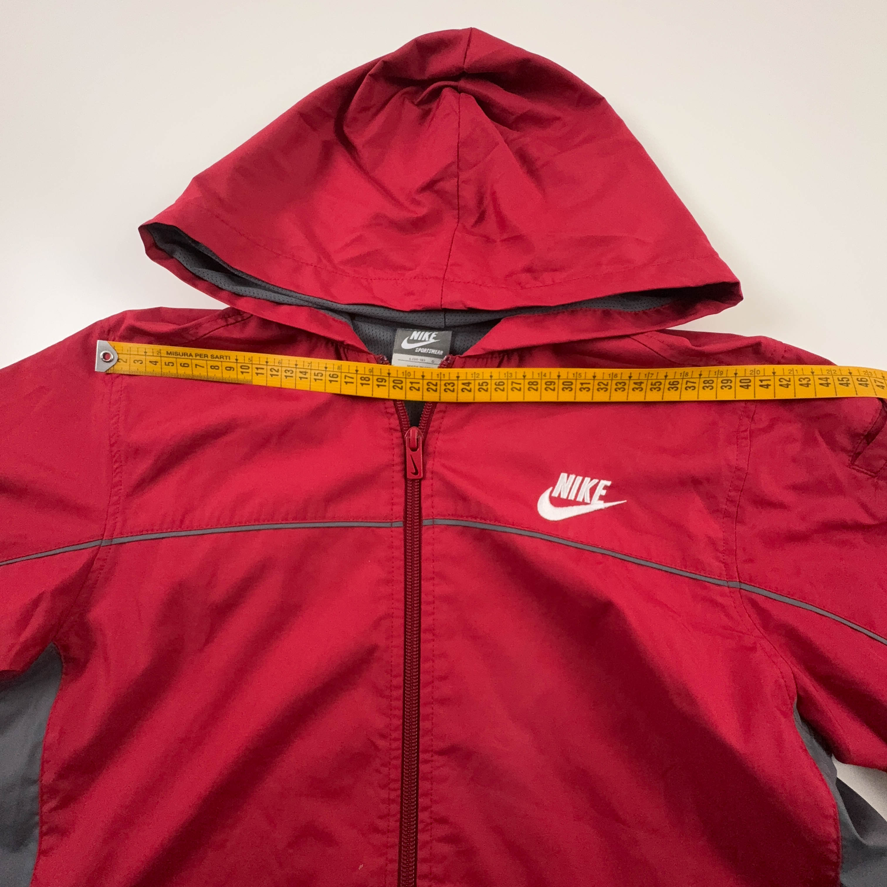 Giacca a vento Nike Vintage rossa con zip anni 00 - Taglia XS uomo