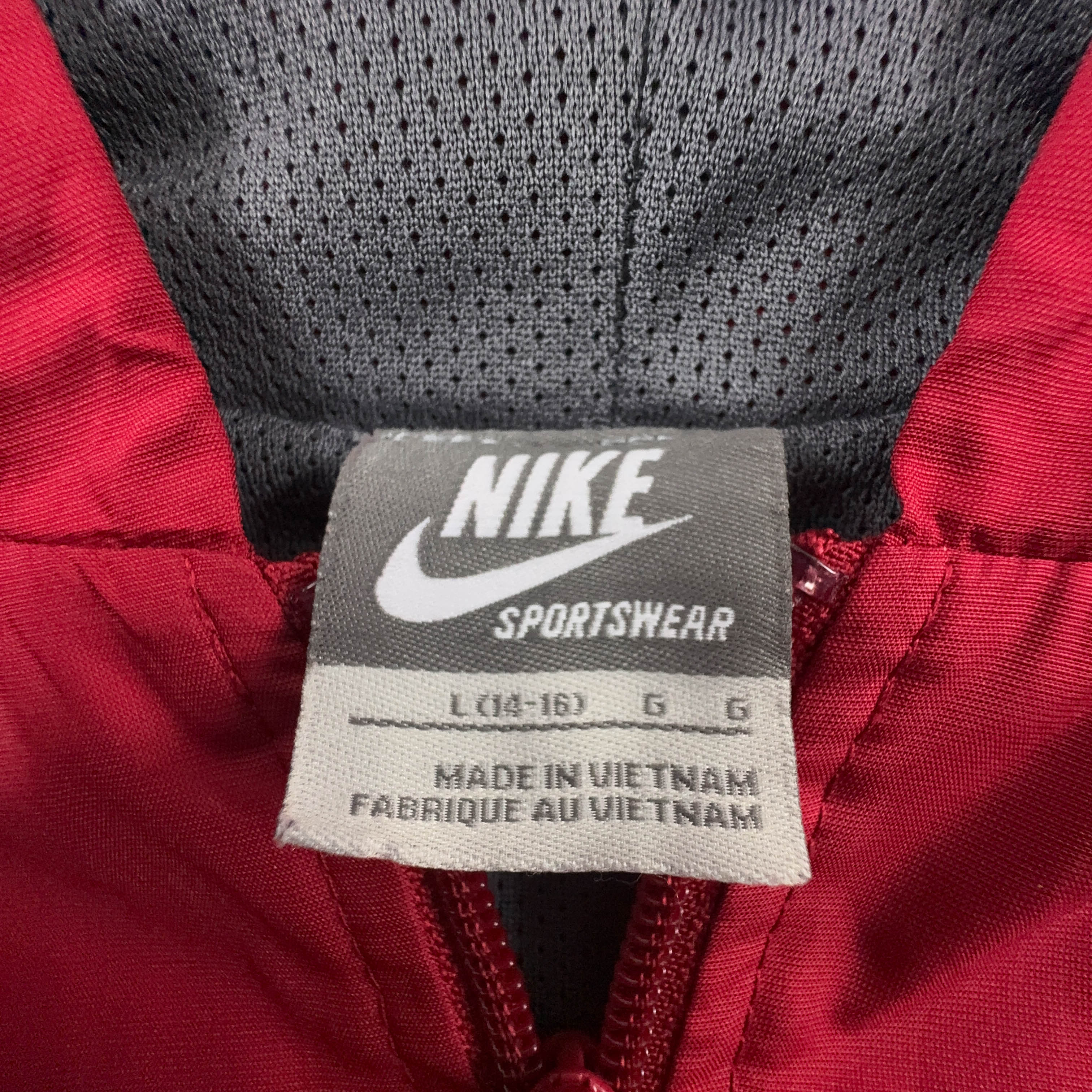 Giacca a vento Nike Vintage rossa con zip anni 00 - Taglia XS uomo