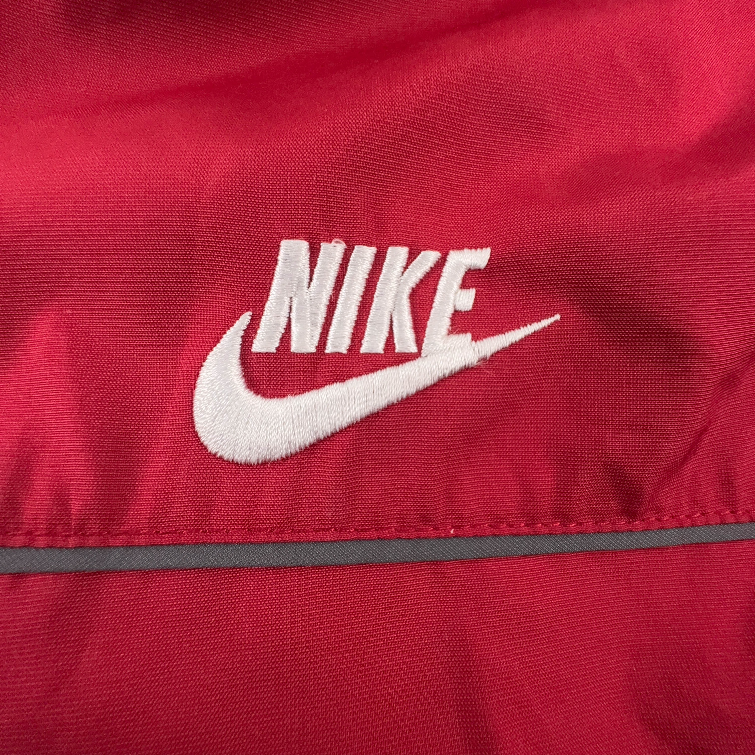 Giacca a vento Nike Vintage rossa con zip anni 00 - Taglia XS uomo