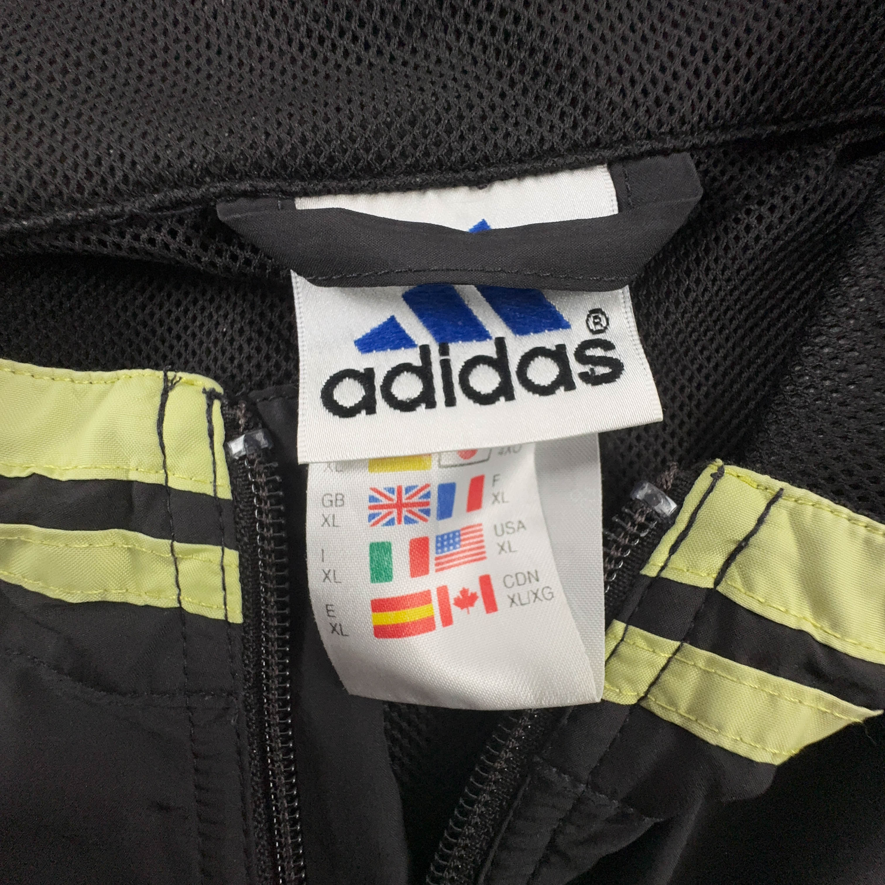 Giacca a vento Adidas Vintage smanicata nera con zip anni 90 00 - Taglia XL uomo