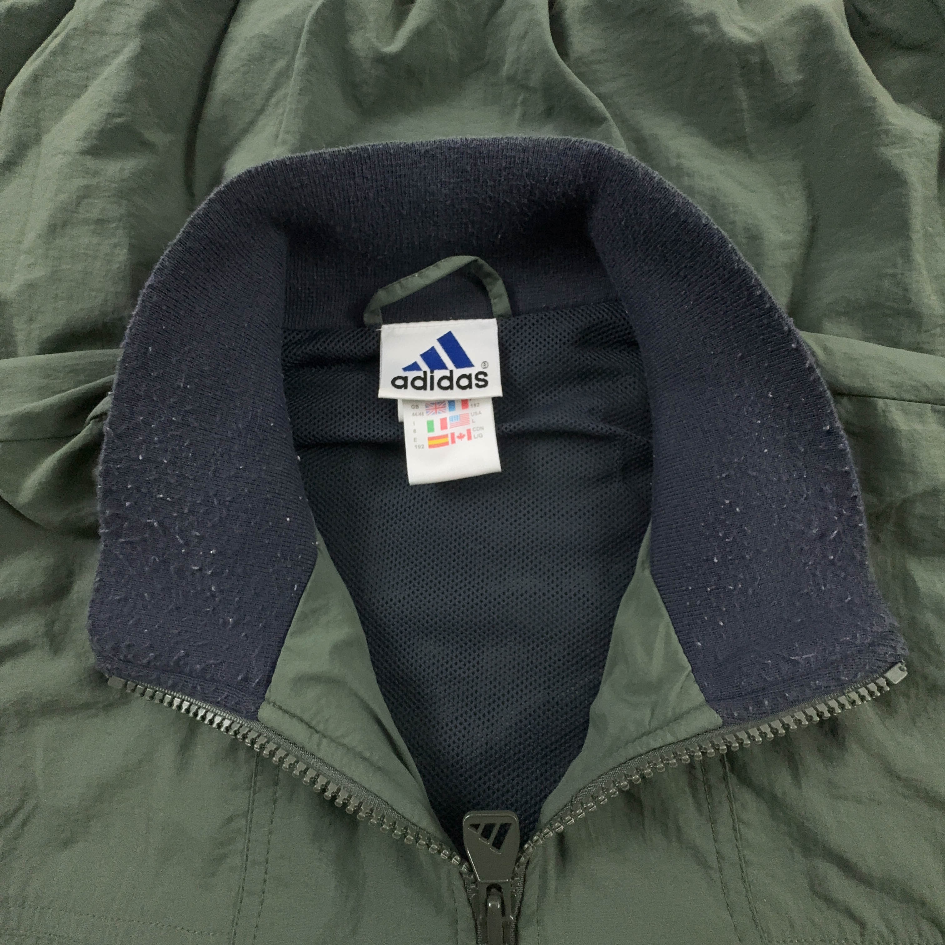 Giacca a vento Adidas Vintage verde con zip anni 90 00 - Taglia 8 192 uomo
