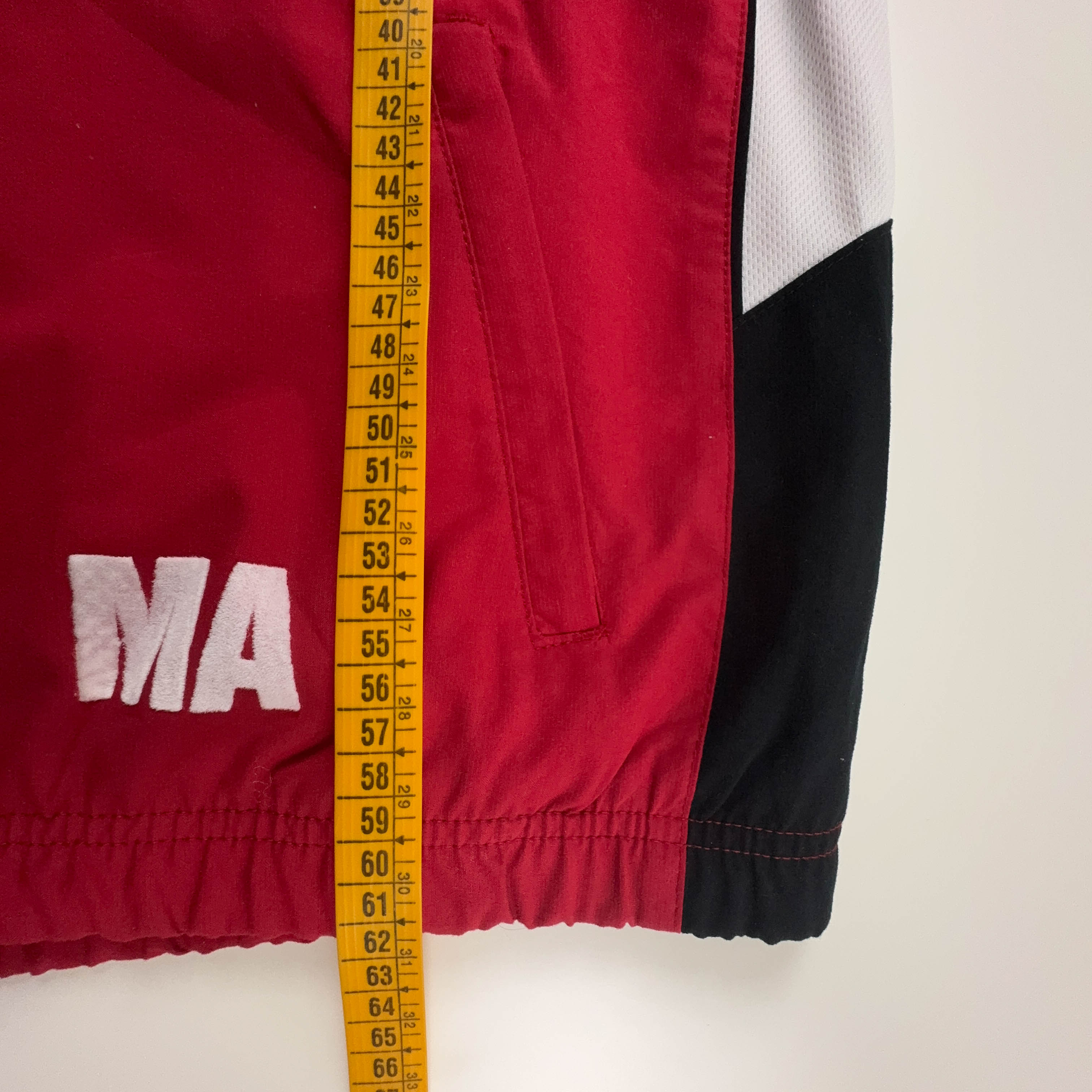 Giacca a vento Nike Vintage rossa e nera con zip anni 00 - Taglia XS uomo