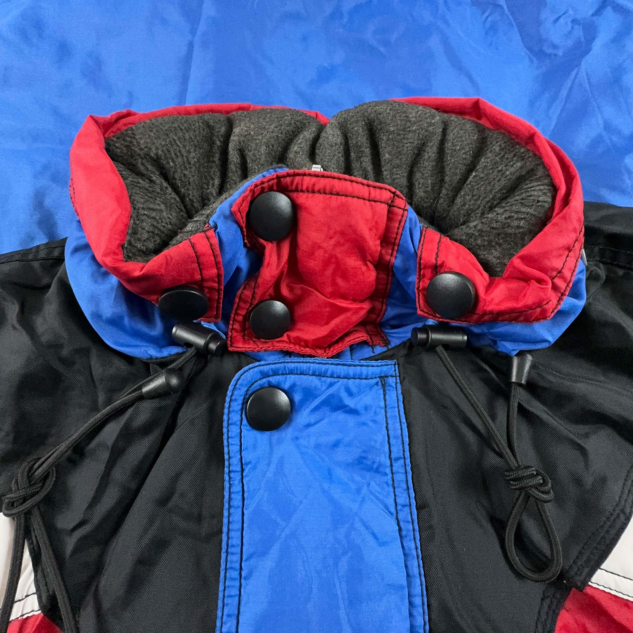 Giacca da Sci/Snowboard Vintage blu e rossa con zip - Taglia L uomo