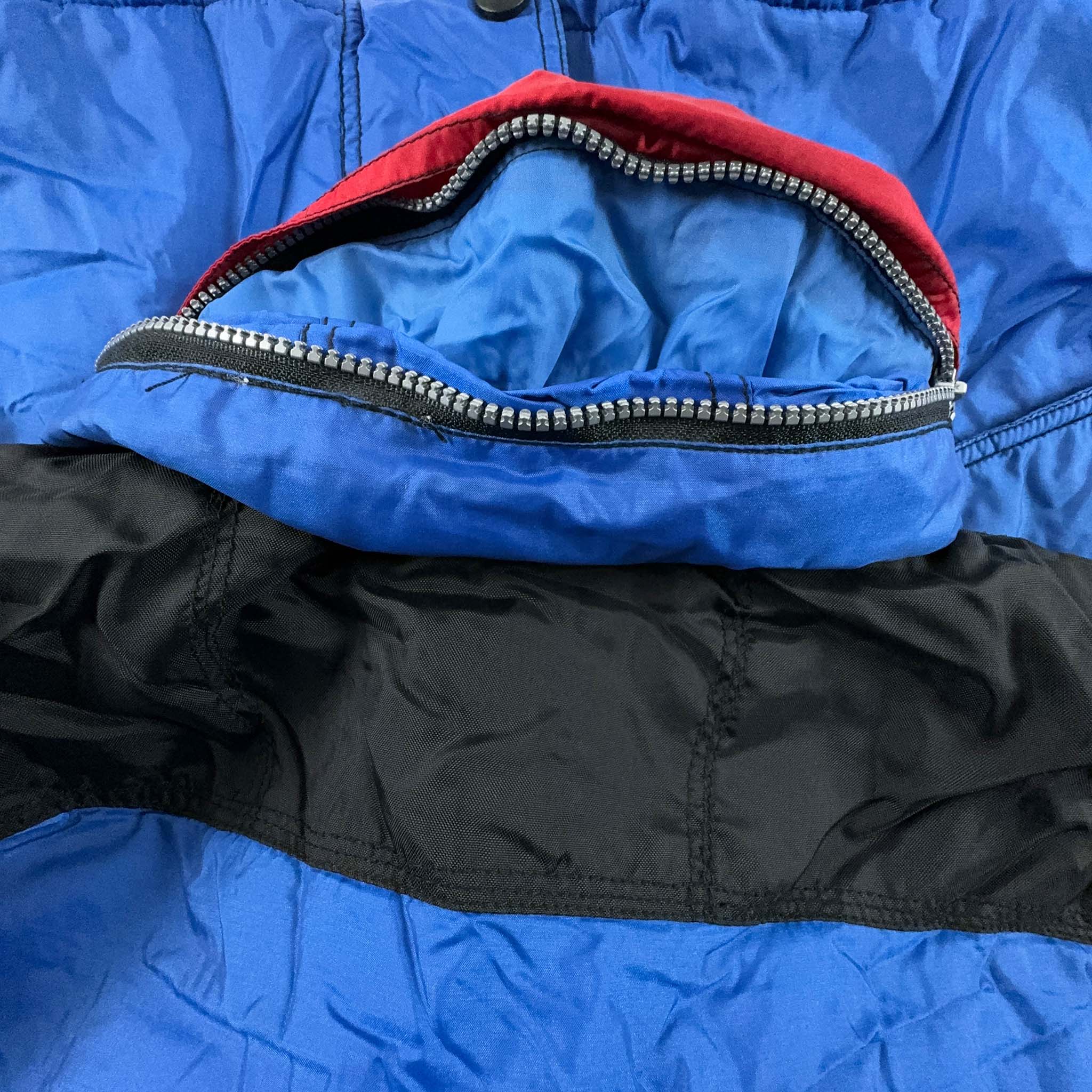 Giacca da Sci/Snowboard Vintage blu e rossa con zip - Taglia L uomo