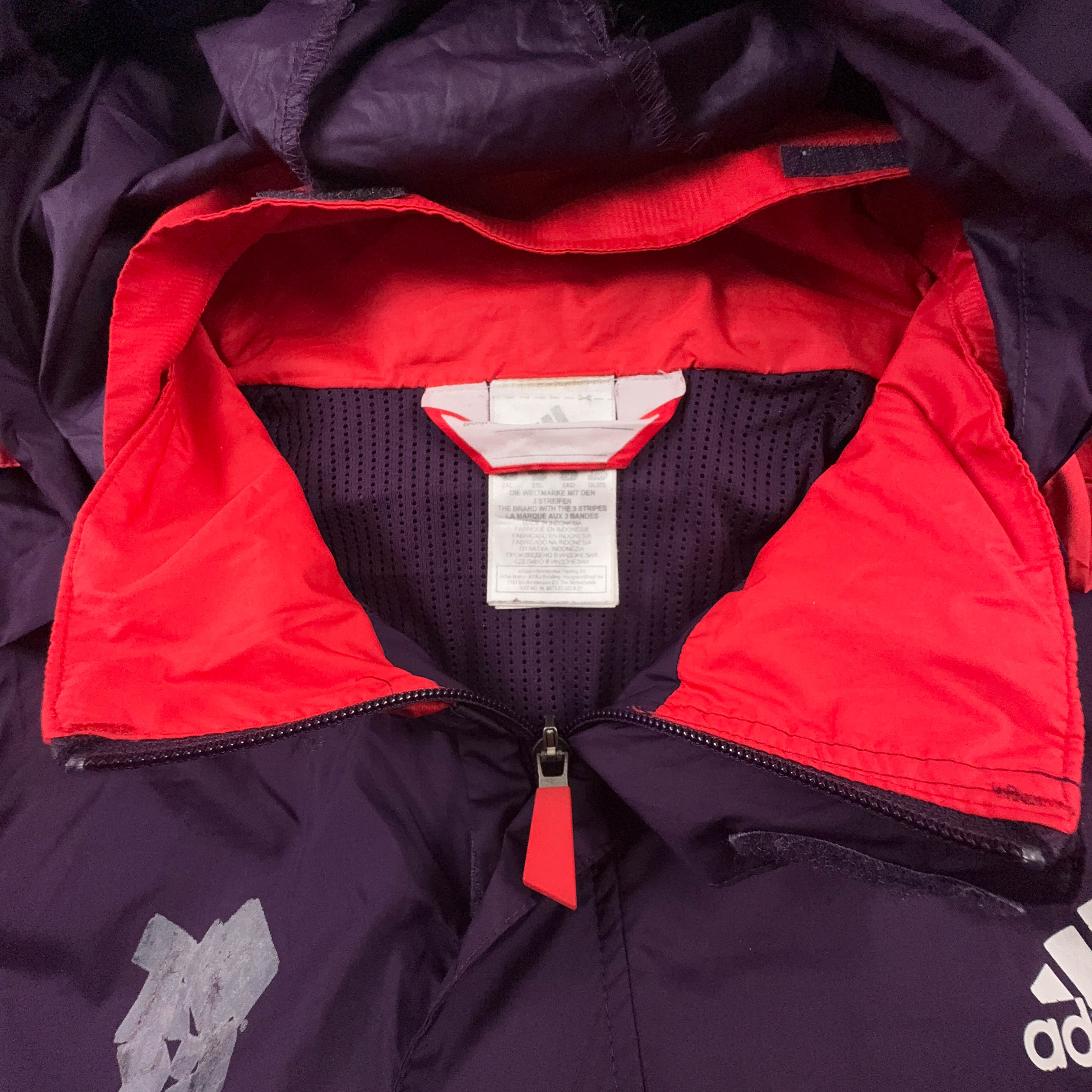 Giacca a vento Adidas London 2012 viola con zip - Taglia XXL uomo