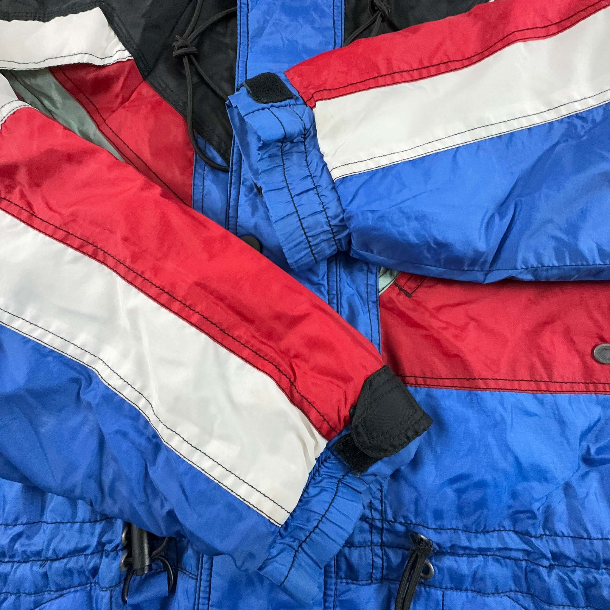 Giacca da Sci/Snowboard Vintage blu e rossa con zip - Taglia L uomo