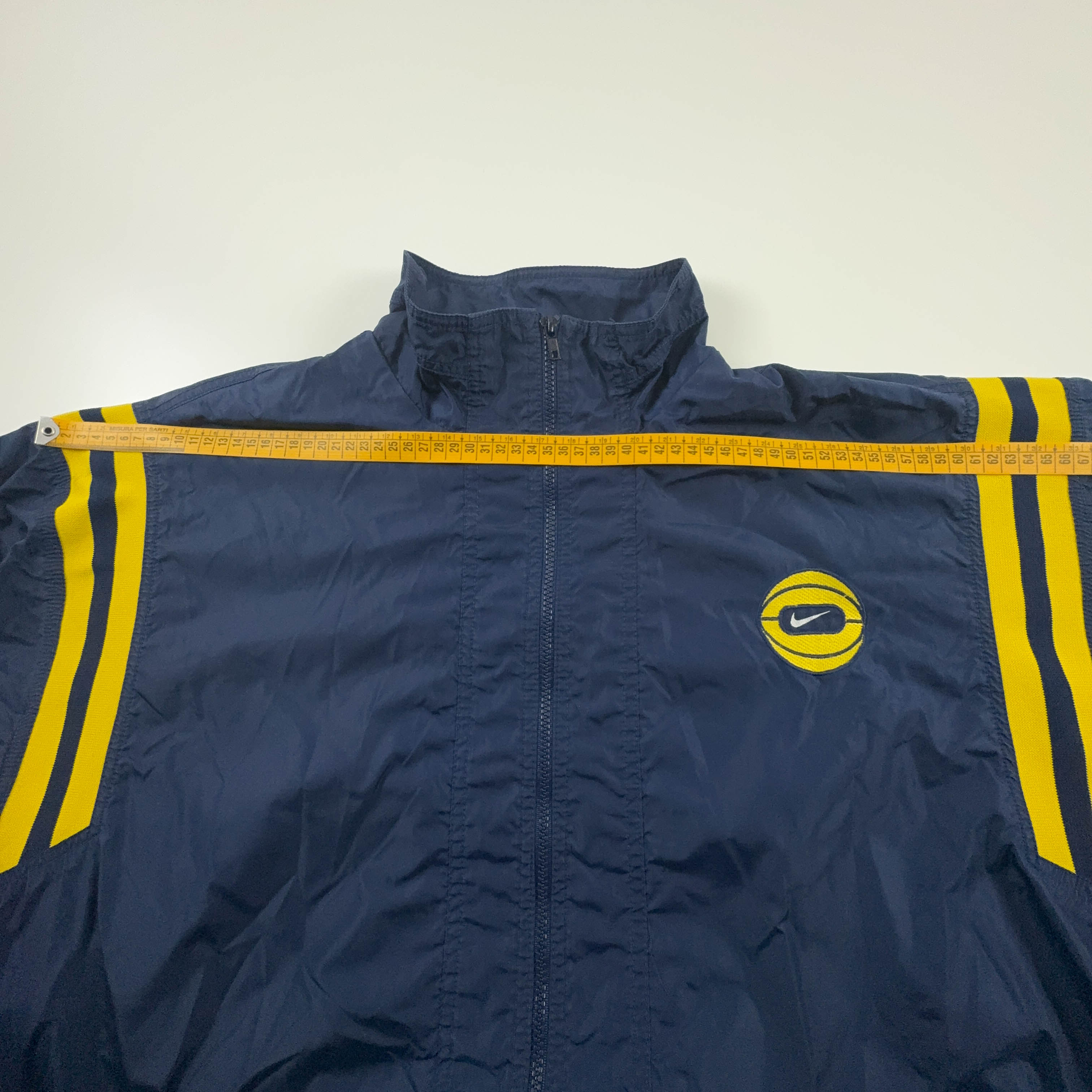 Giacca a vento Nike Vintage blu scuro con zip anni 90 - Taglia XL uomo