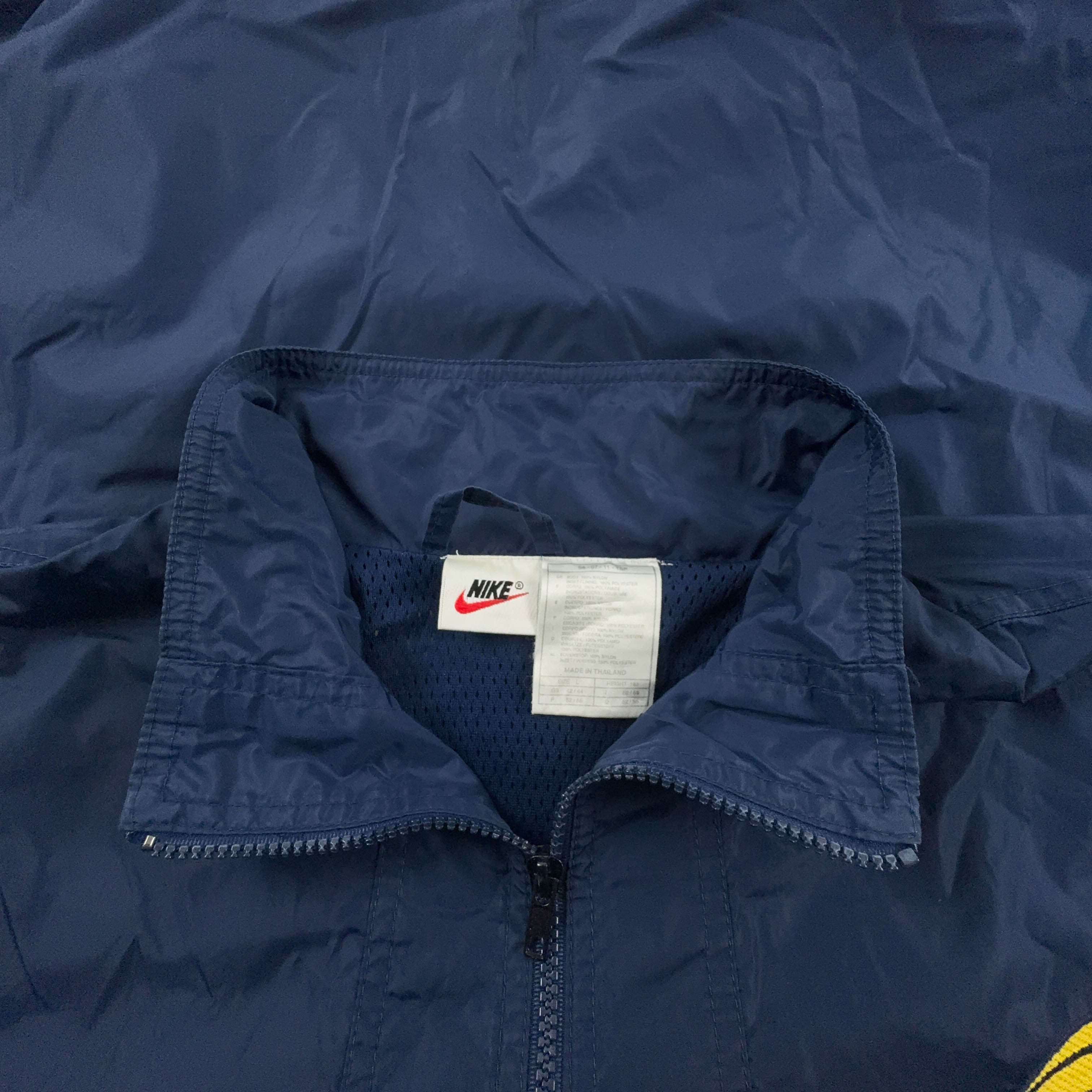 Giacca a vento Nike Vintage blu scuro con zip anni 90 - Taglia XL uomo