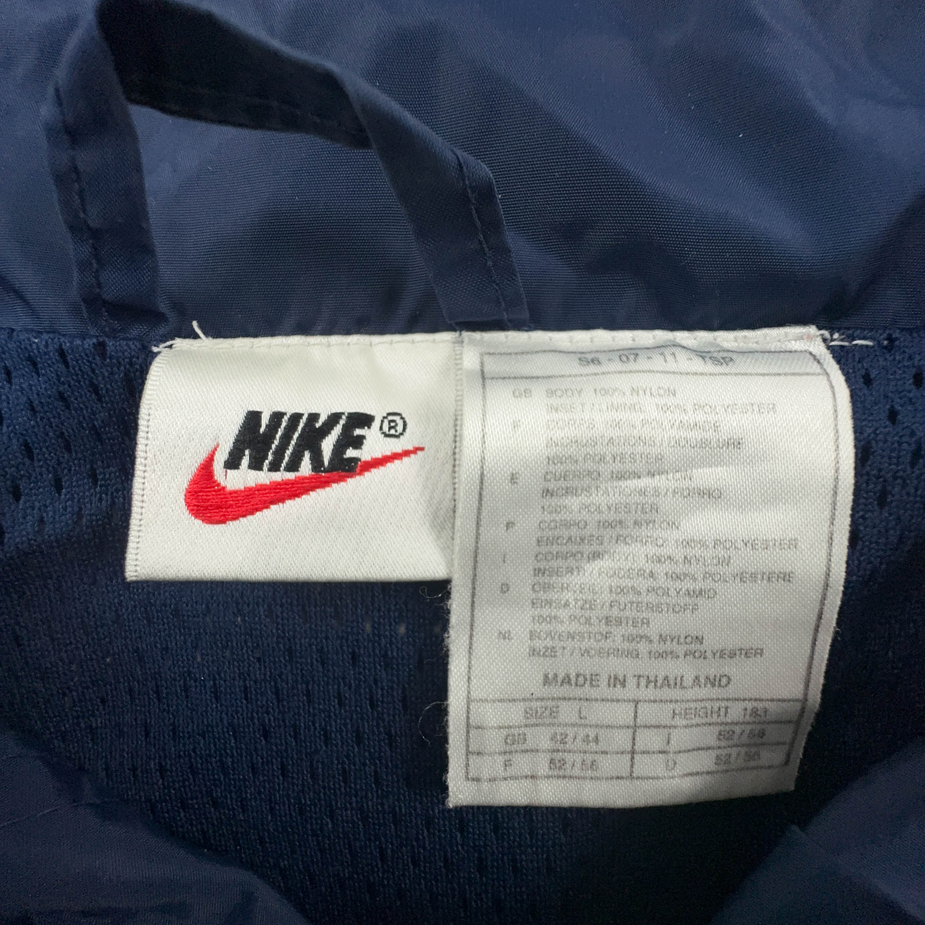 Giacca a vento Nike Vintage blu scuro con zip anni 90 - Taglia XL uomo