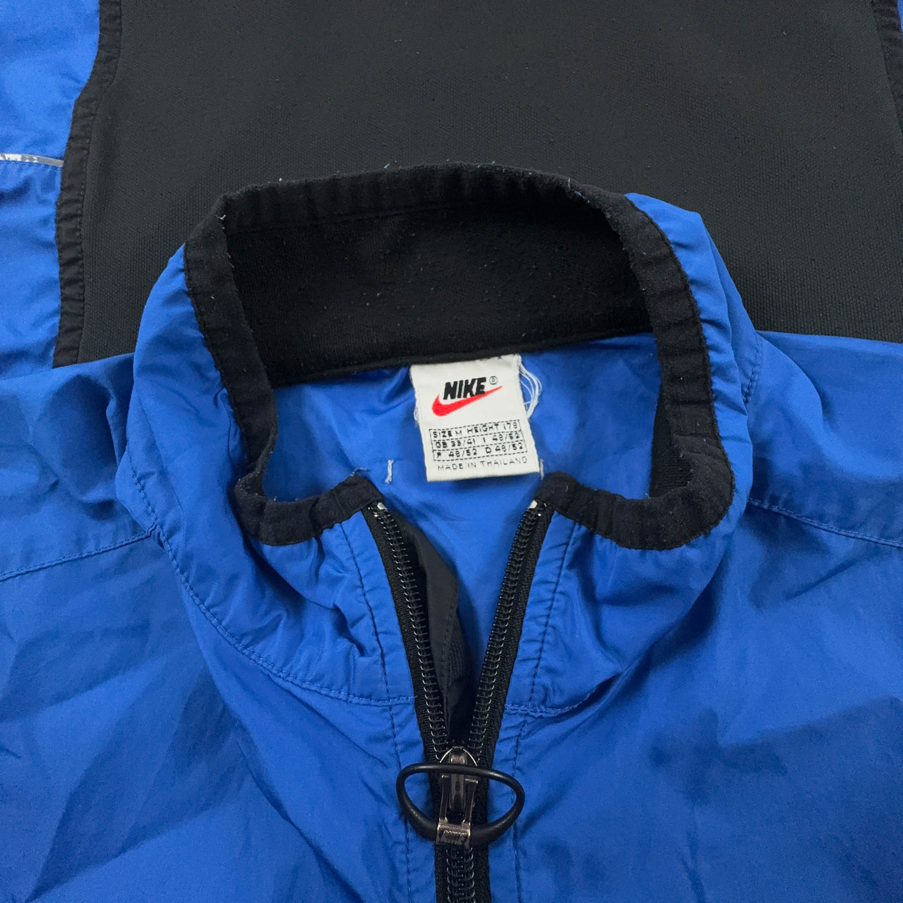 Giacca a vento Nike Vintage smanicata blu con zip anni 90 - Taglia M 178 uomo