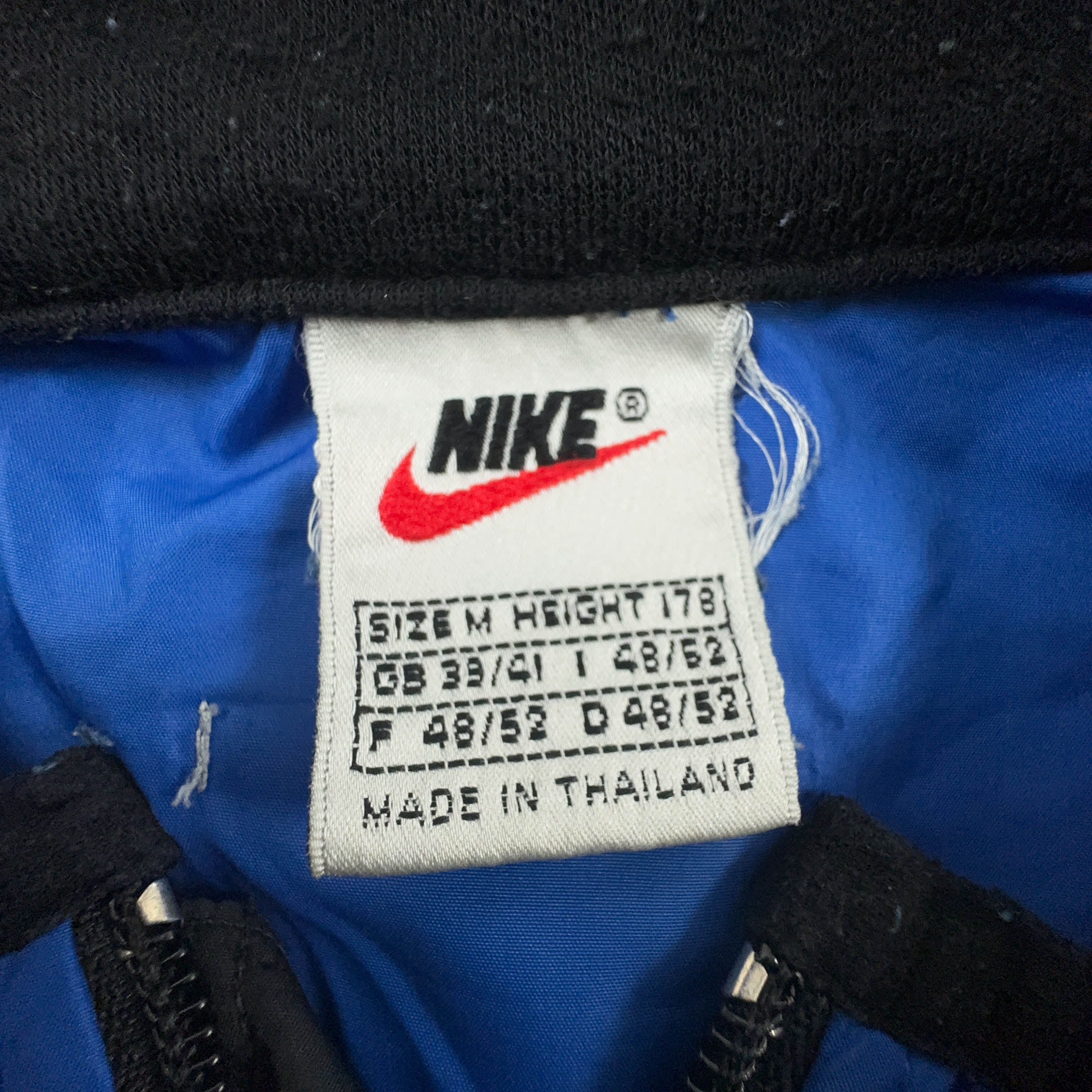 Giacca a vento Nike Vintage smanicata blu con zip anni 90 - Taglia M 178 uomo