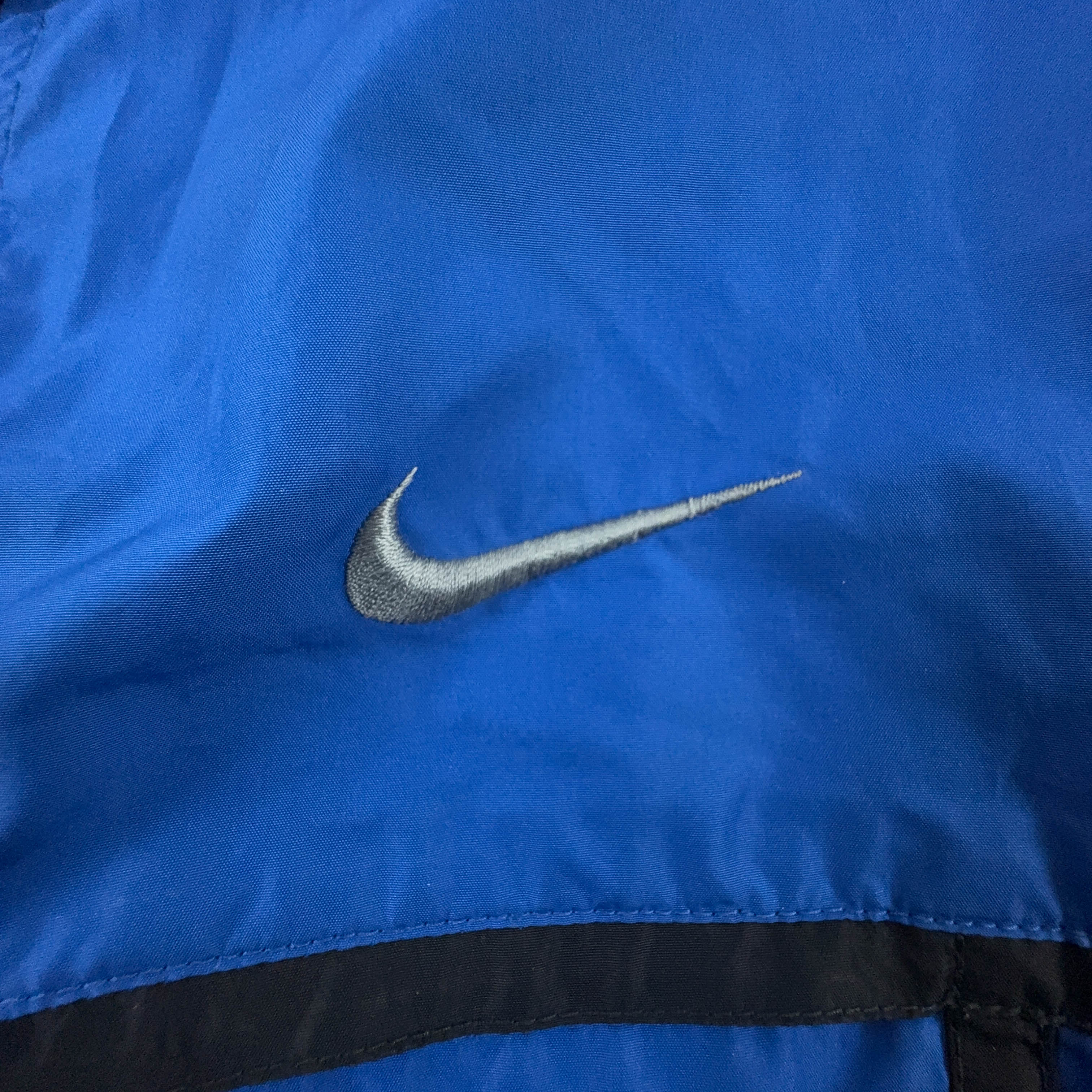 Giacca a vento Nike Vintage smanicata blu con zip anni 90 - Taglia M 178 uomo