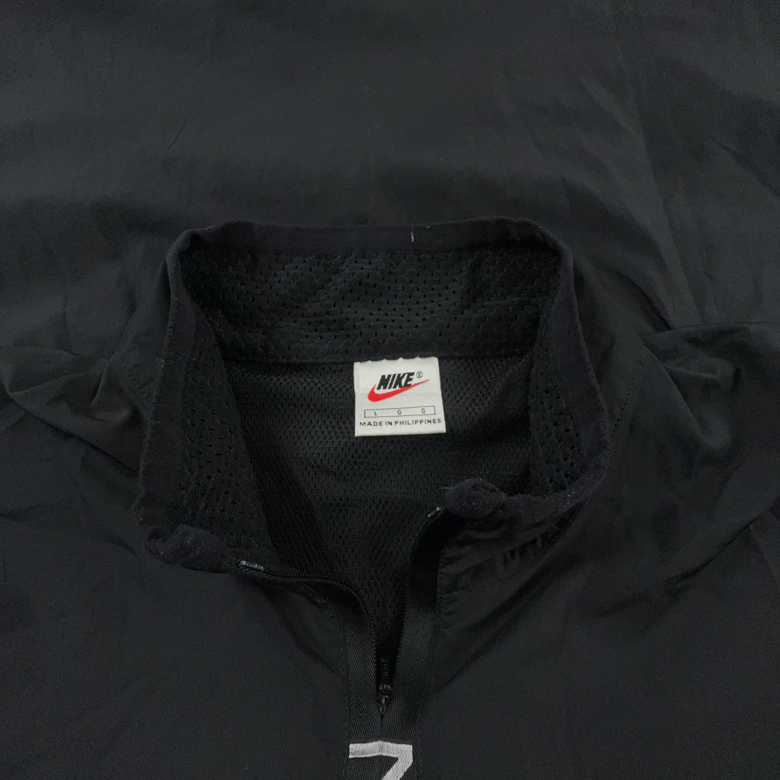 Giacca a vento Nike Vintage nera quarter zip anni 90 - Taglia L uomo