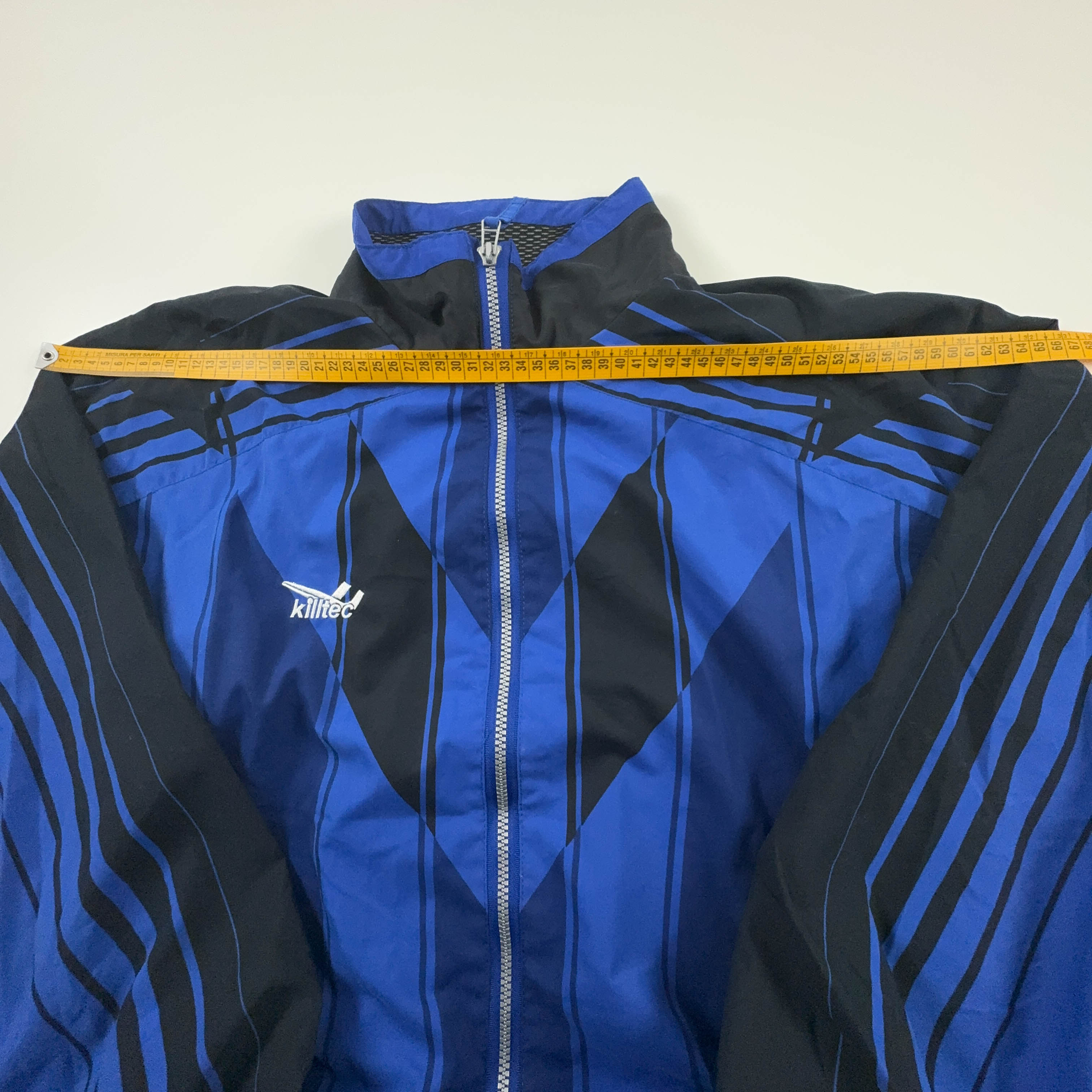 Giacca a vento Killtec Vintage blu e nera con zip anni 90 - Taglia XL uomo