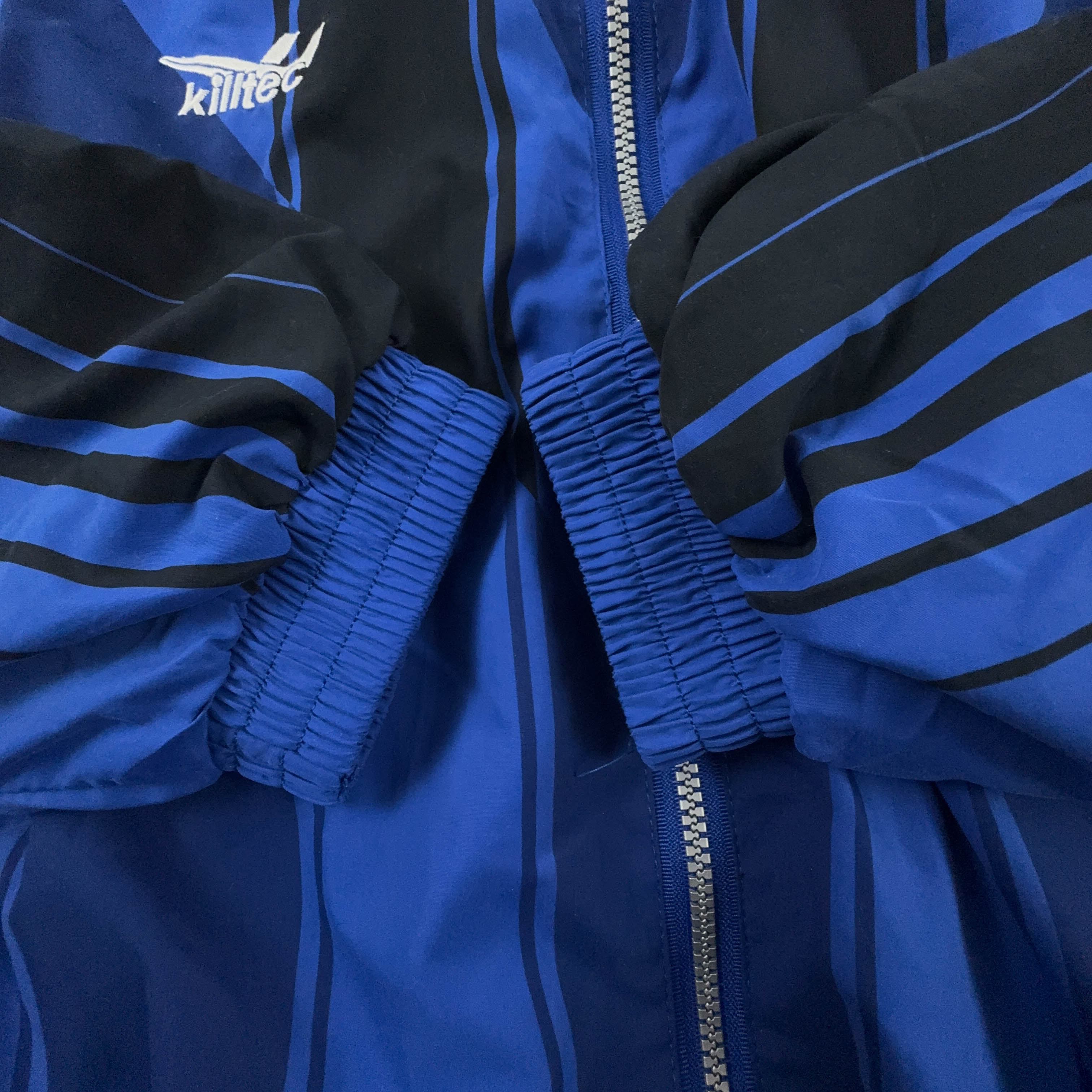 Giacca a vento Killtec Vintage blu e nera con zip anni 90 - Taglia XL uomo