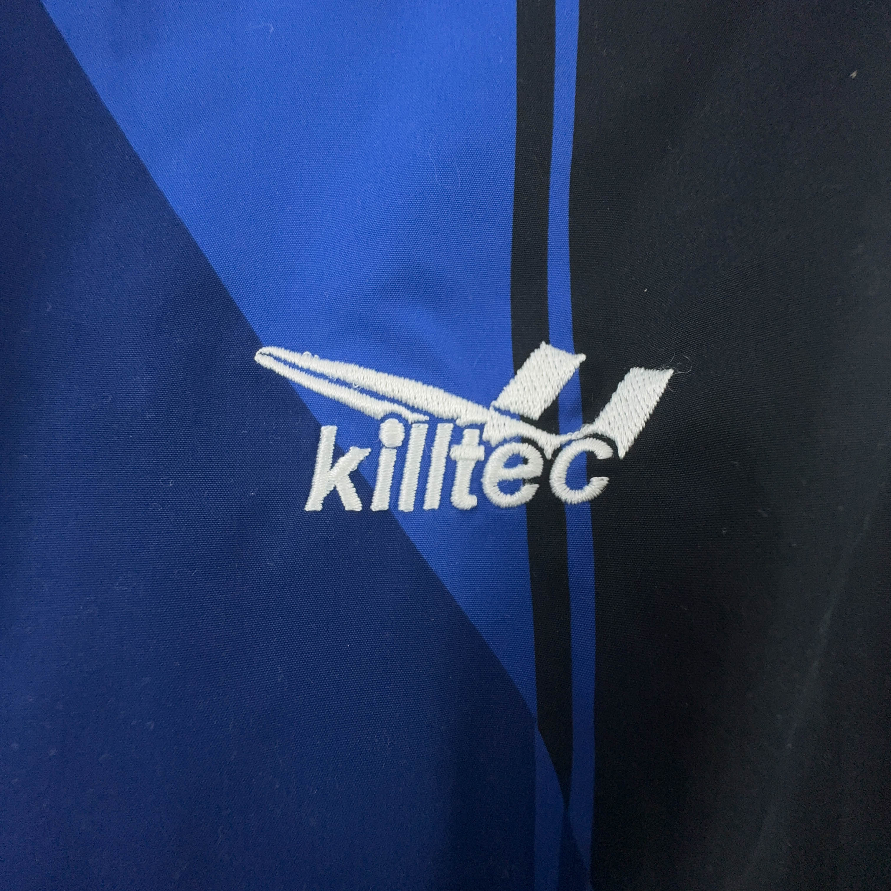 Giacca a vento Killtec Vintage blu e nera con zip anni 90 - Taglia XL uomo