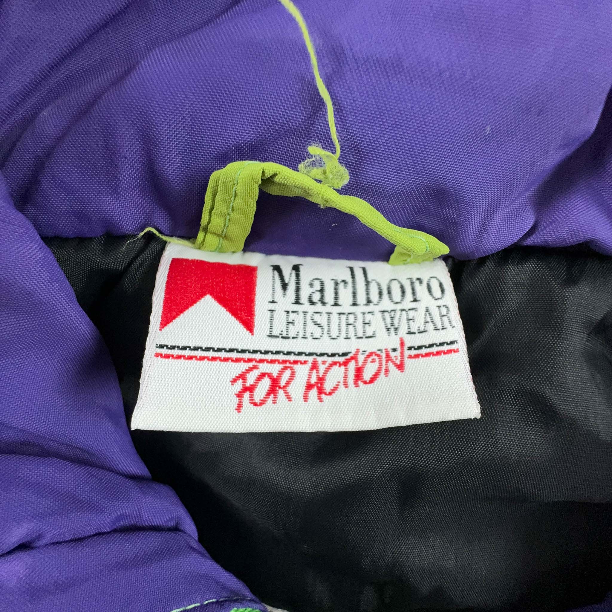 Giacca da Sci/Snowboard Vintage Marlboro Leisure Wear verde con Patch - Taglia L uomo