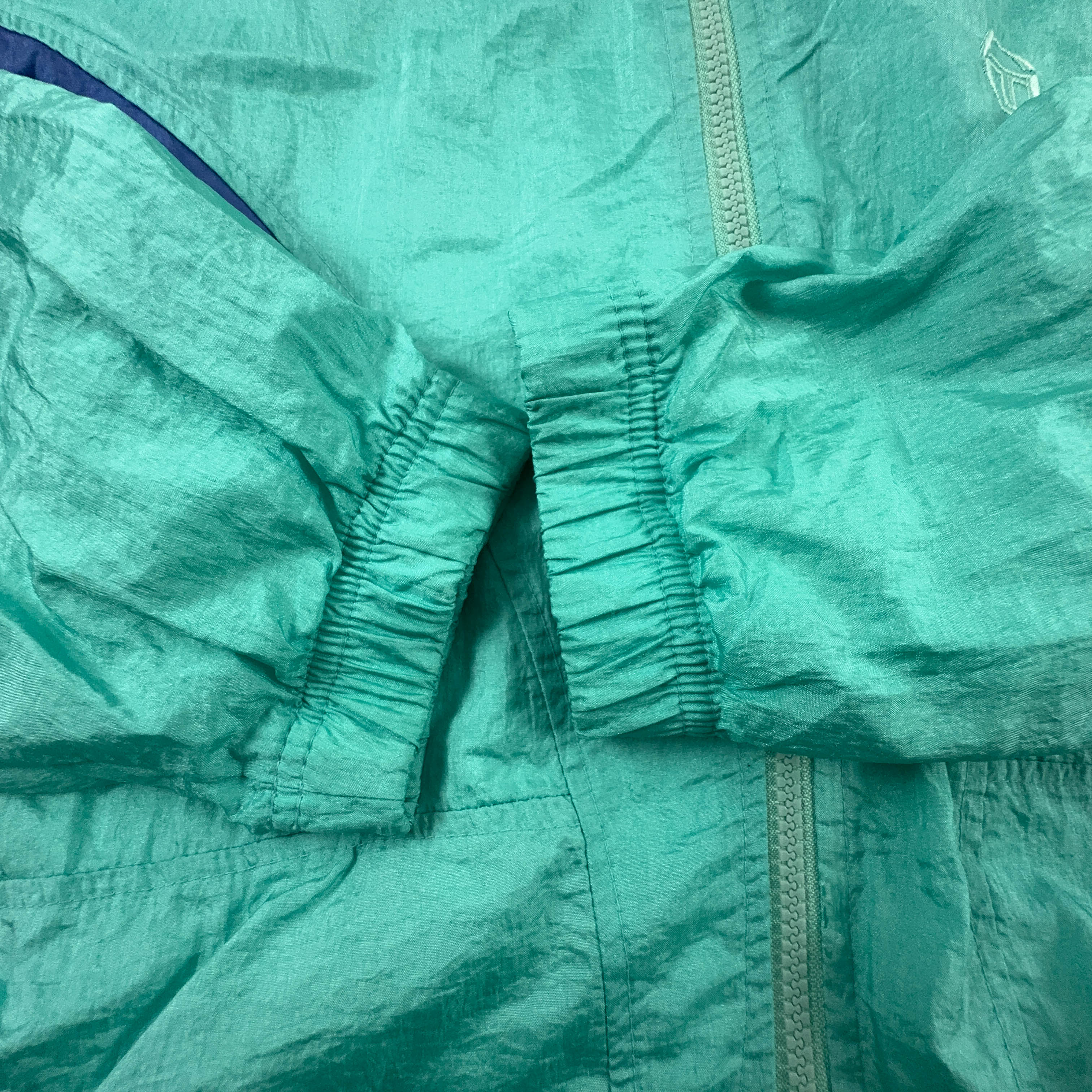 Giacca a vento Sergio Tacchini Vintage verde acqua con zip anni 90 - Taglia 46 uomo