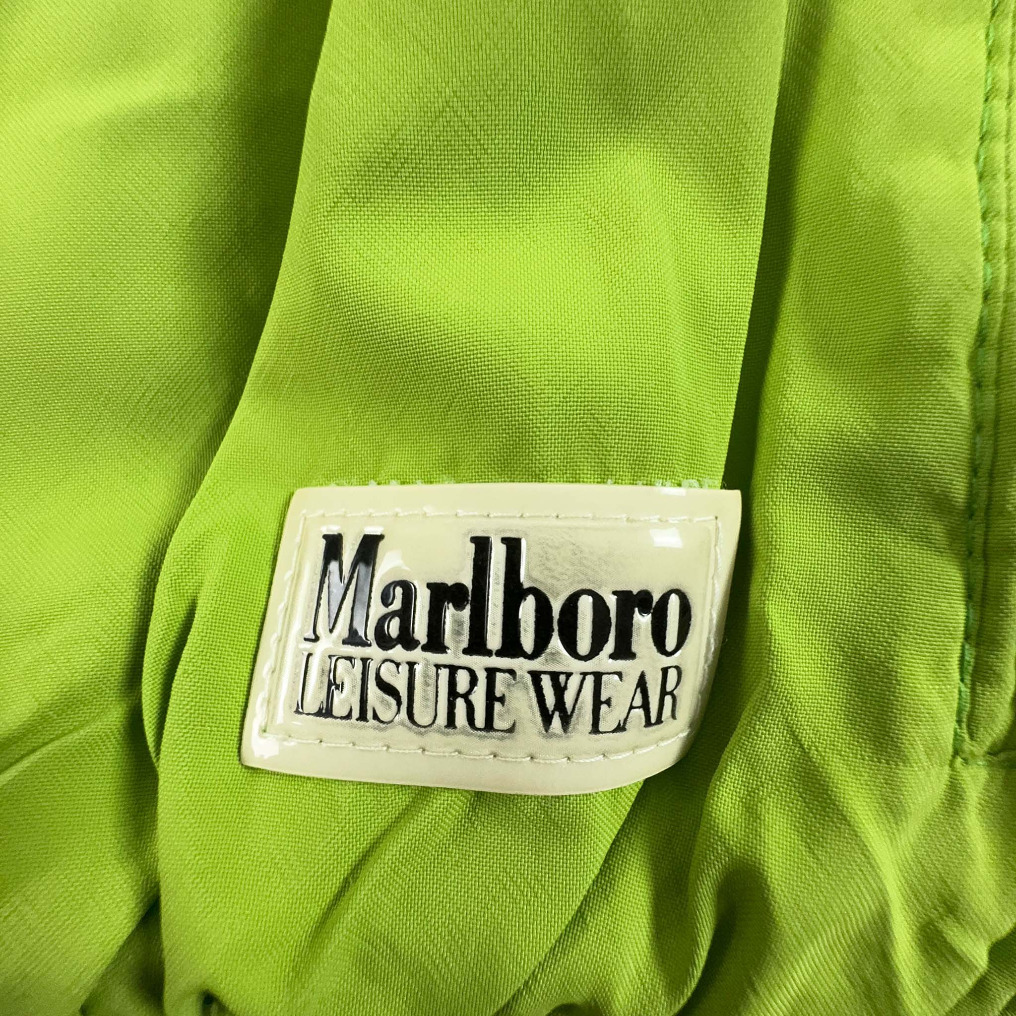 Giacca da Sci/Snowboard Vintage Marlboro Leisure Wear verde con Patch - Taglia L uomo