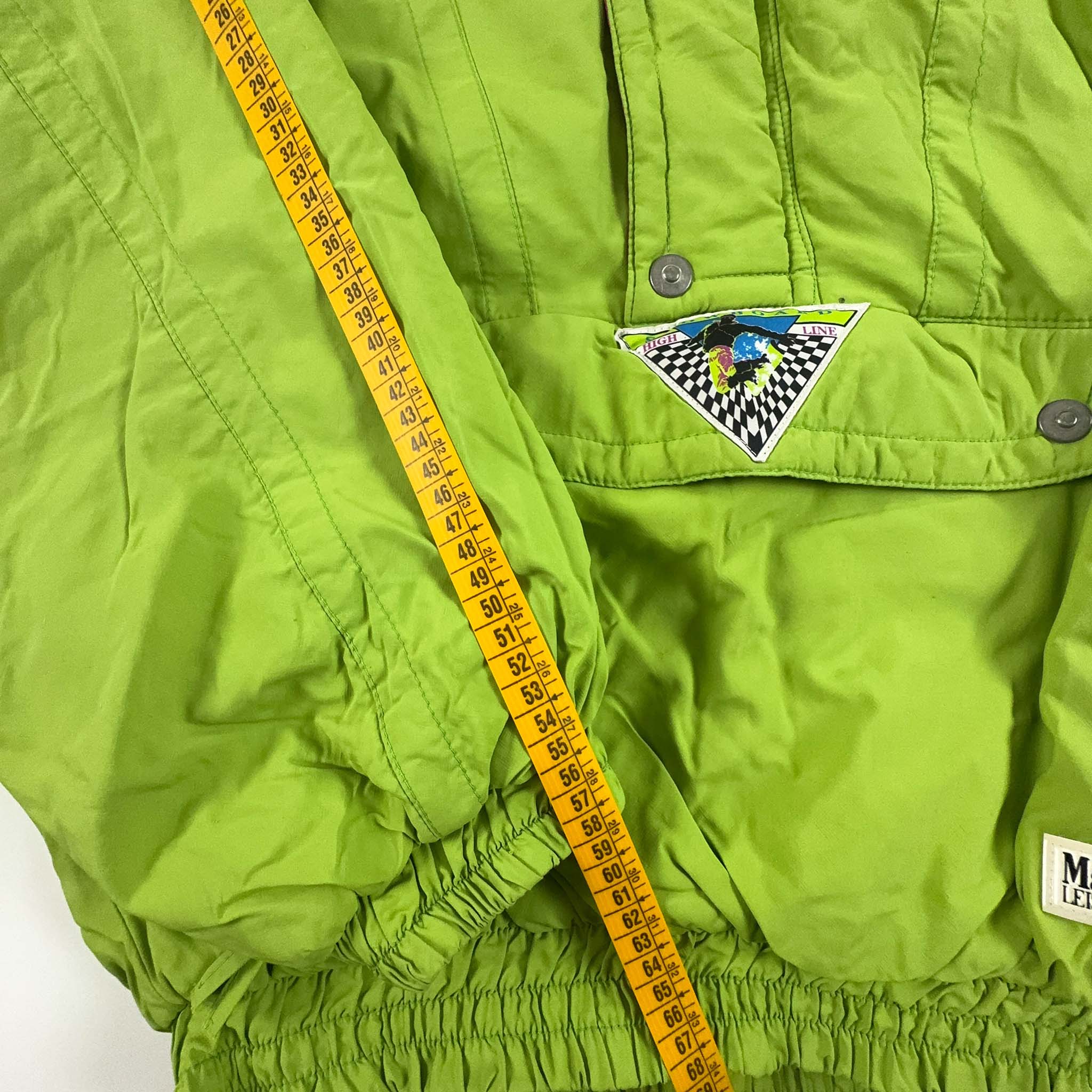 Giacca da Sci/Snowboard Vintage Marlboro Leisure Wear verde con Patch - Taglia L uomo