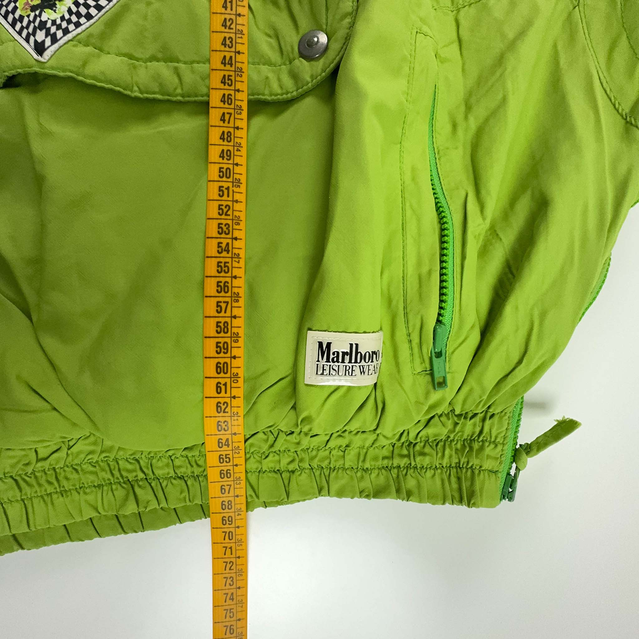 Giacca da Sci/Snowboard Vintage Marlboro Leisure Wear verde con Patch - Taglia L uomo