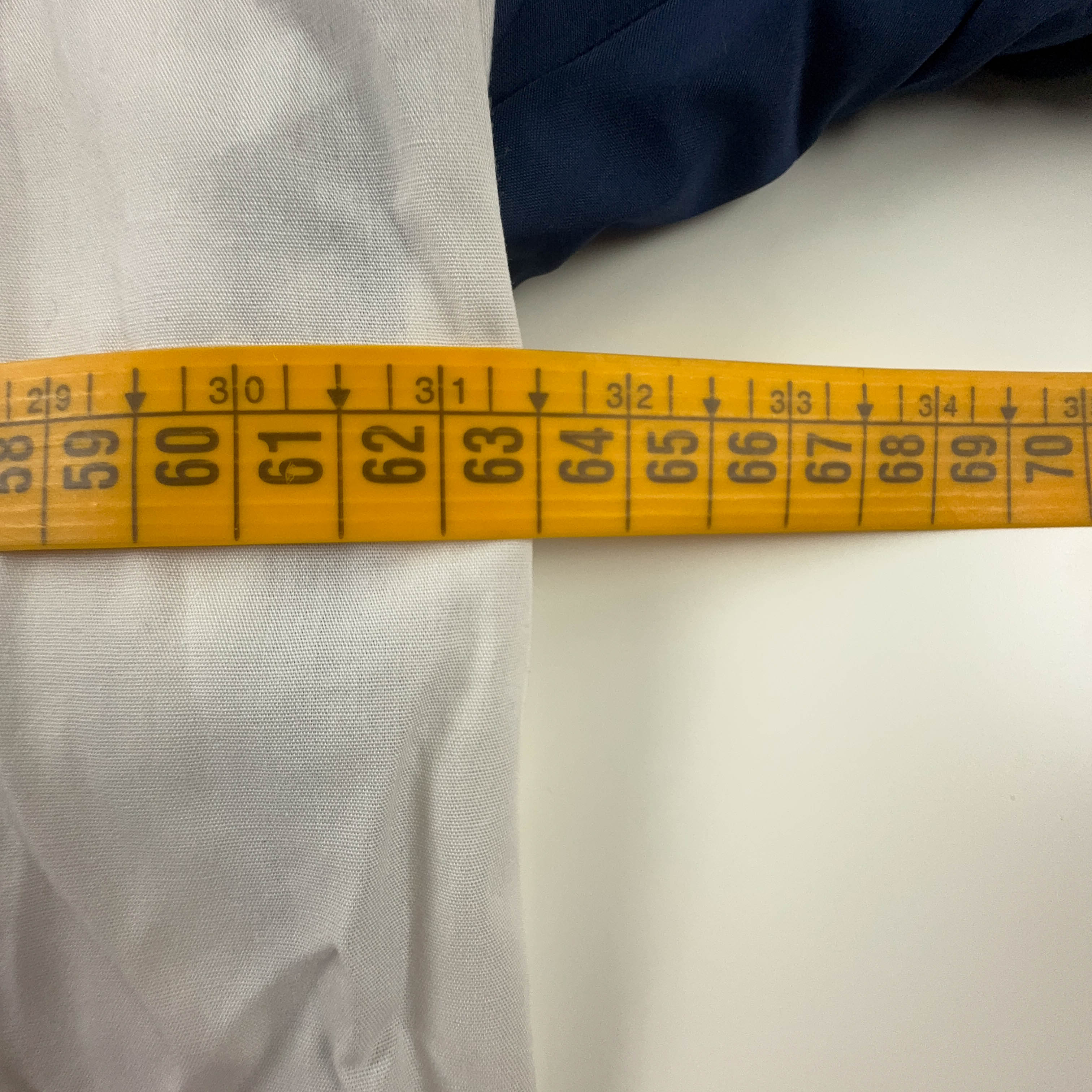 Giacca a vento Vintage Sergio Tacchini bianca e blu con zip anni 90 - Taglia XL uomo