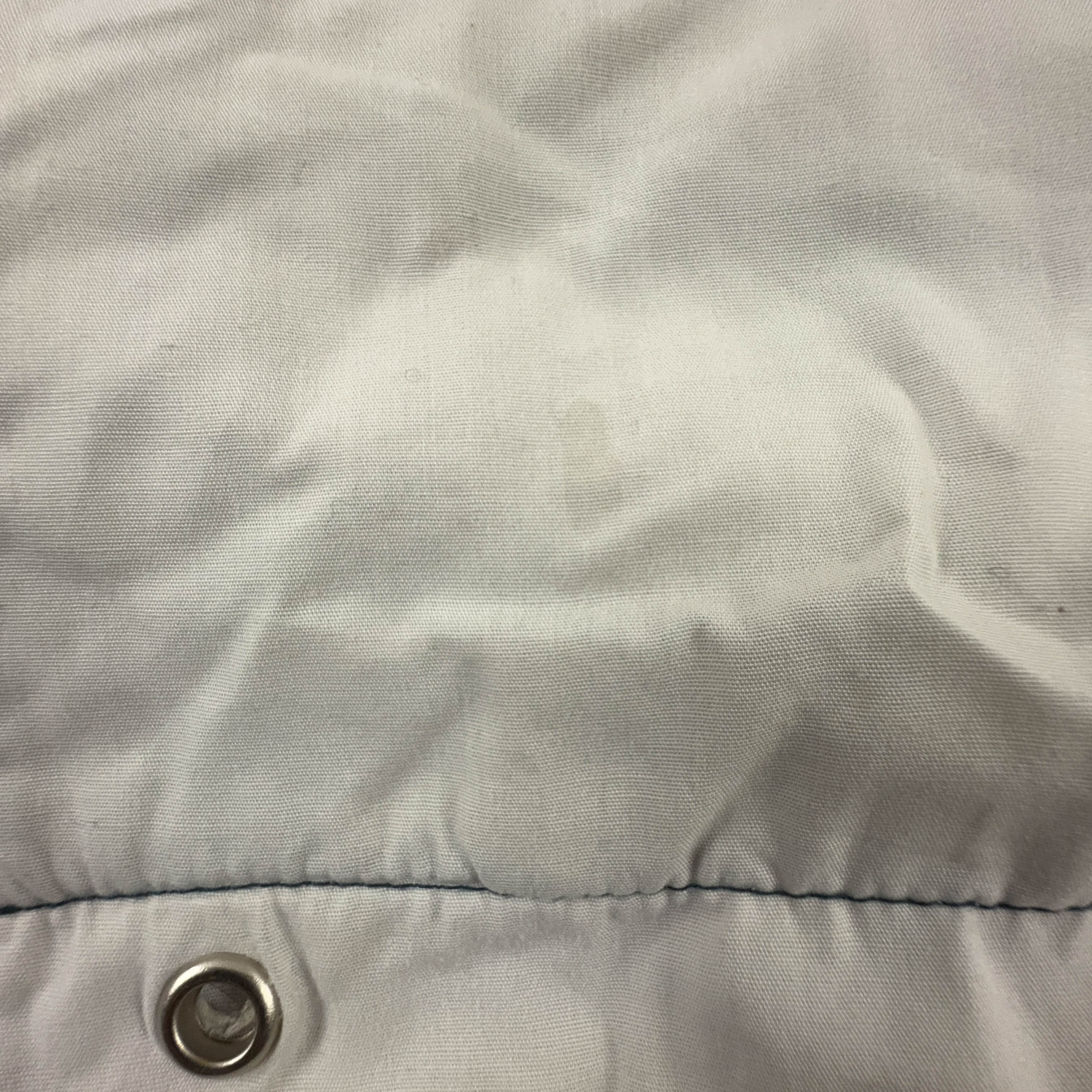 Giacca a vento Vintage Sergio Tacchini bianca e blu con zip anni 90 - Taglia XL uomo