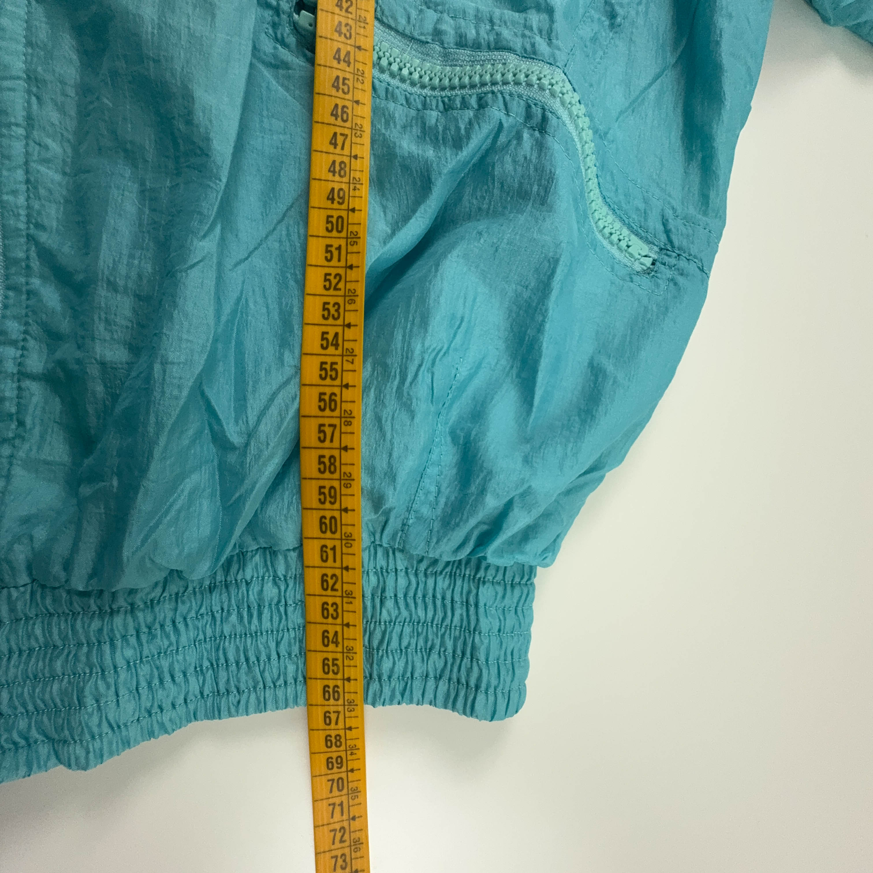 Giacca a vento Cerrutti Sport Vintage azzurra con zip e ricamo anni 80 - Taglia M/L uomo