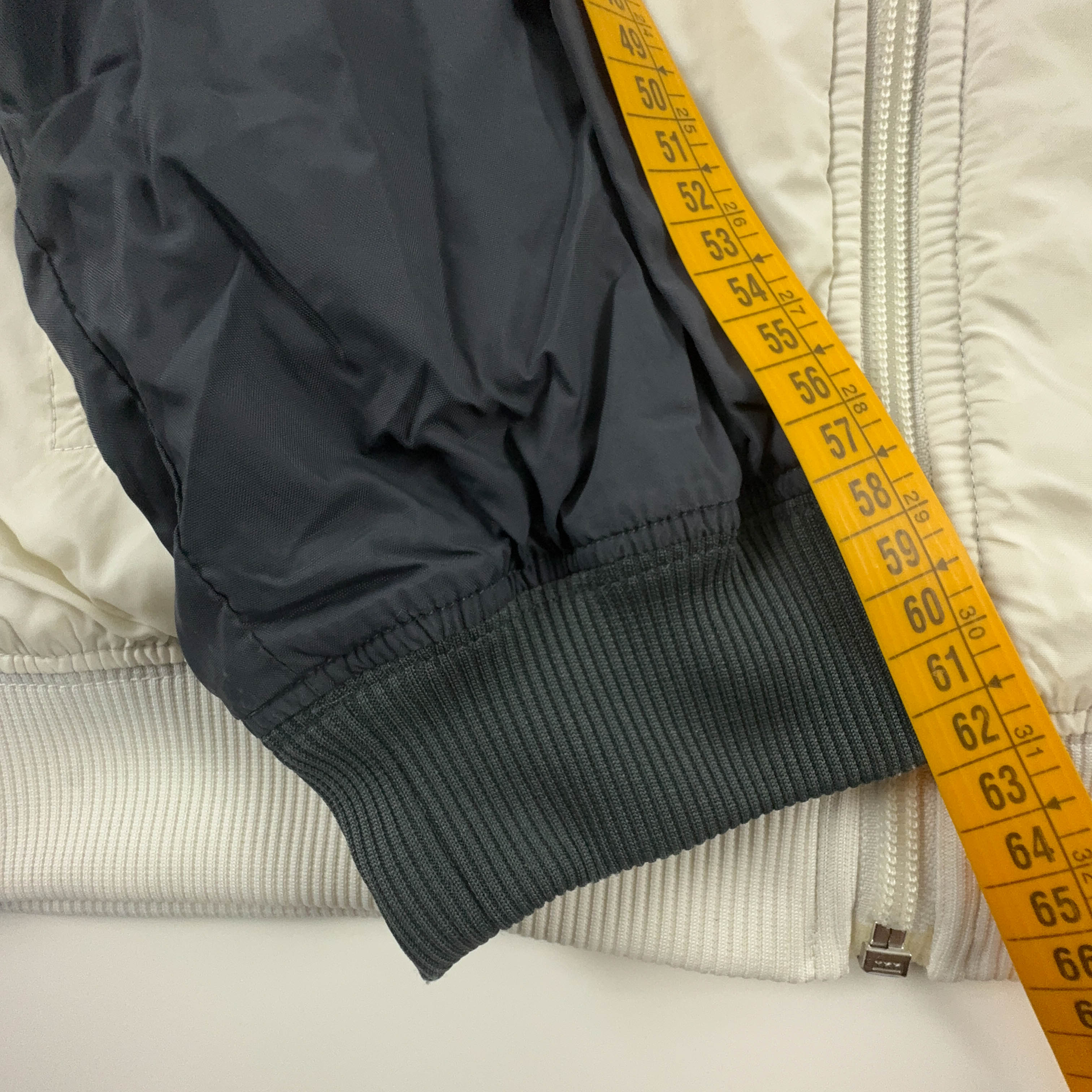 Giacca a vento Nike Vintage crema e nera con zip anni 00 - Taglia M uomo