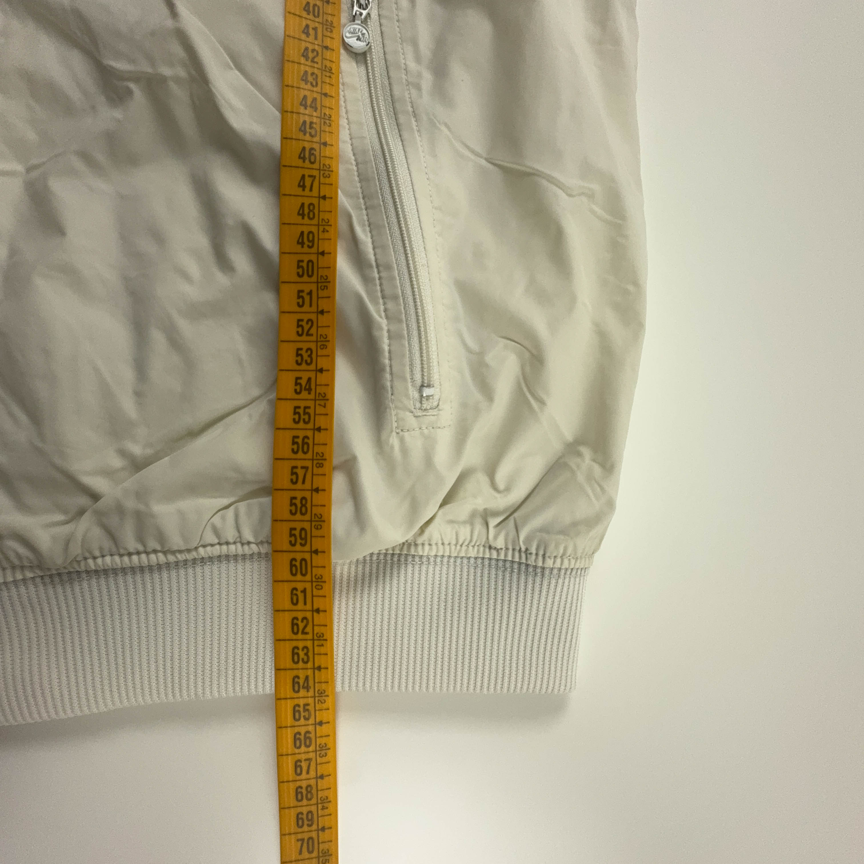 Giacca a vento Nike Vintage crema e nera con zip anni 00 - Taglia M uomo