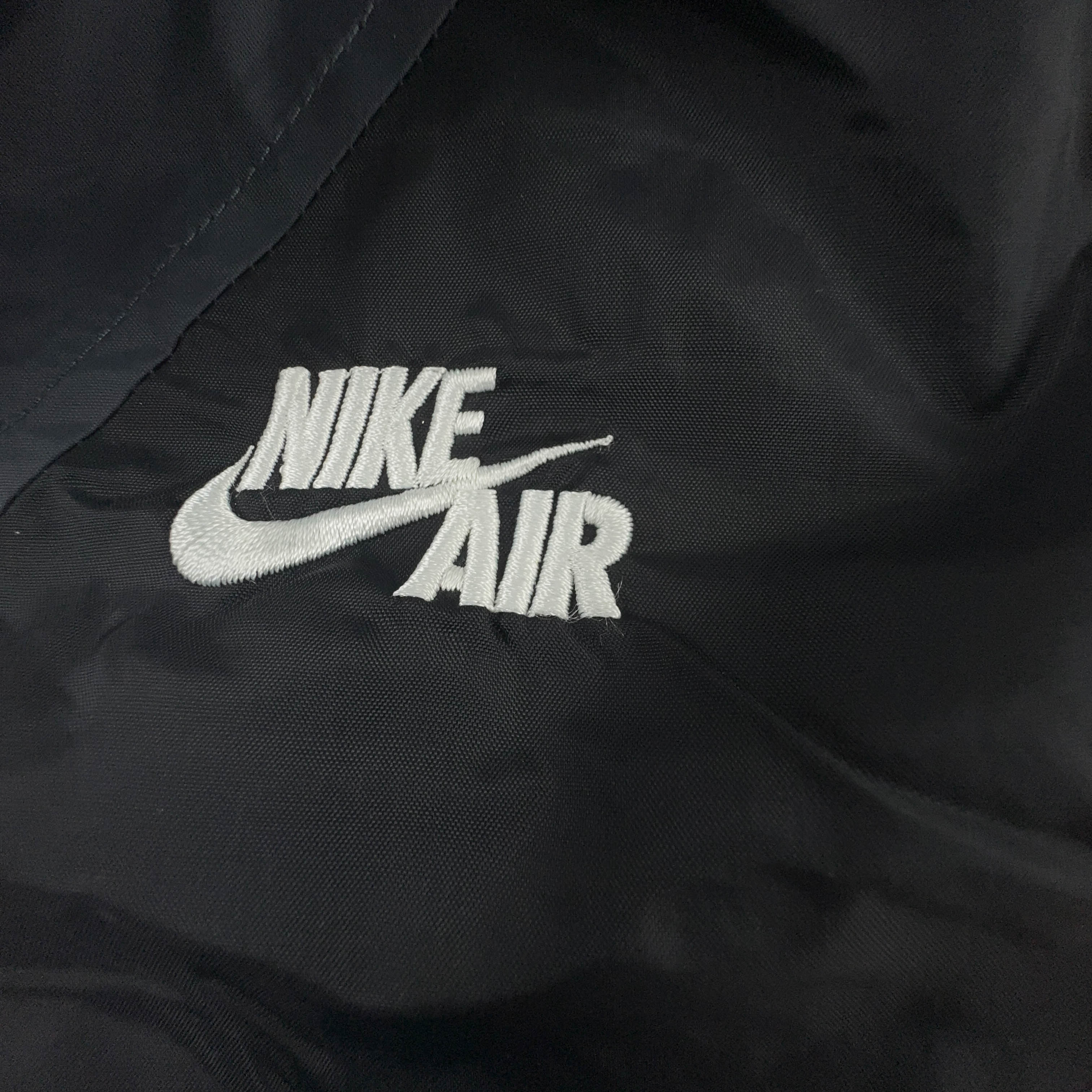 Giacca a vento Nike Vintage crema e nera con zip anni 00 - Taglia M uomo