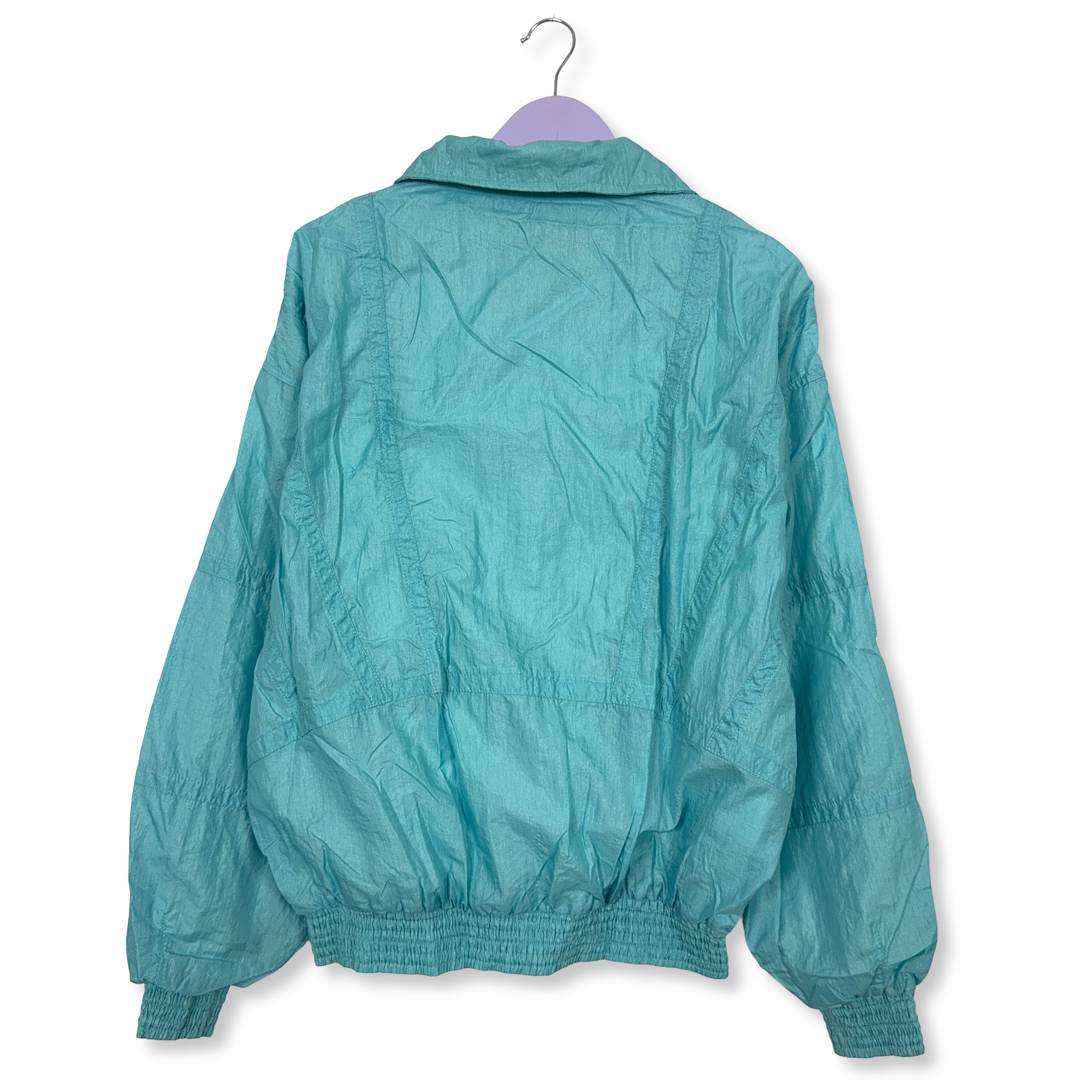 Giacca a vento Cerrutti Sport Vintage azzurra con zip e ricamo anni 80 - Taglia M/L uomo