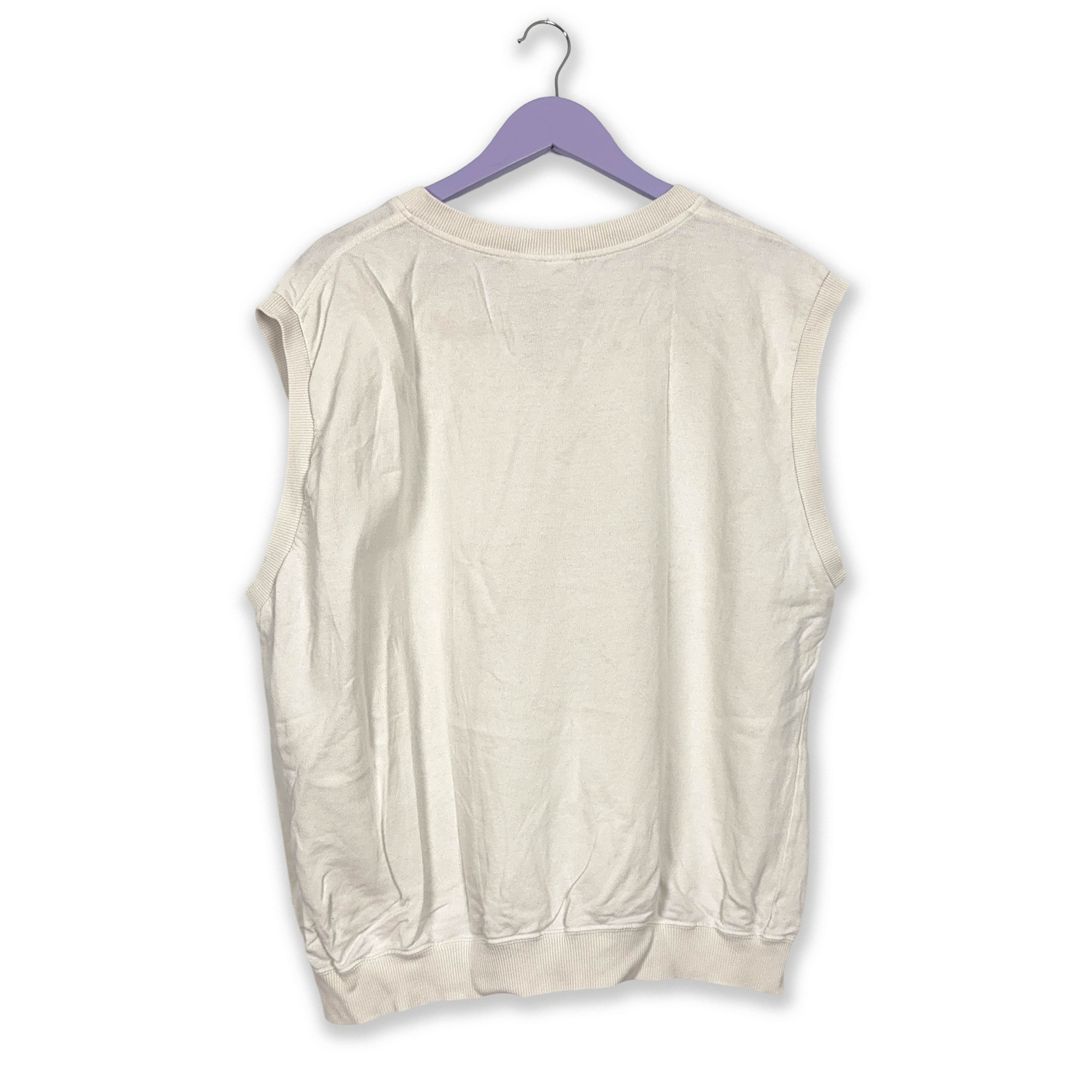 Lacoste Vintage White V-Neck Vest - Men's Size 7