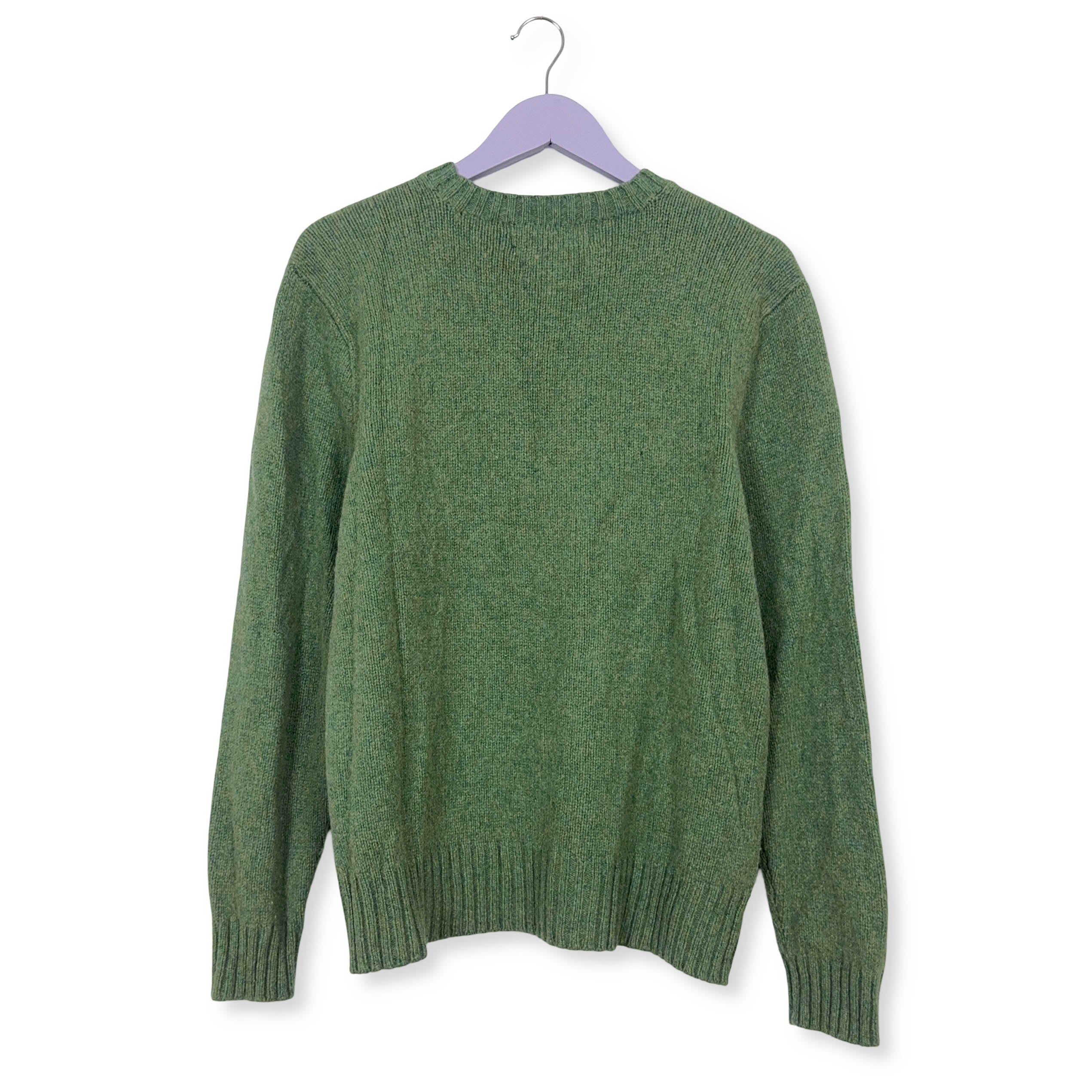 Maglione Ralph Lauren verde a girocollo 90% lana merino - Taglia L uomo