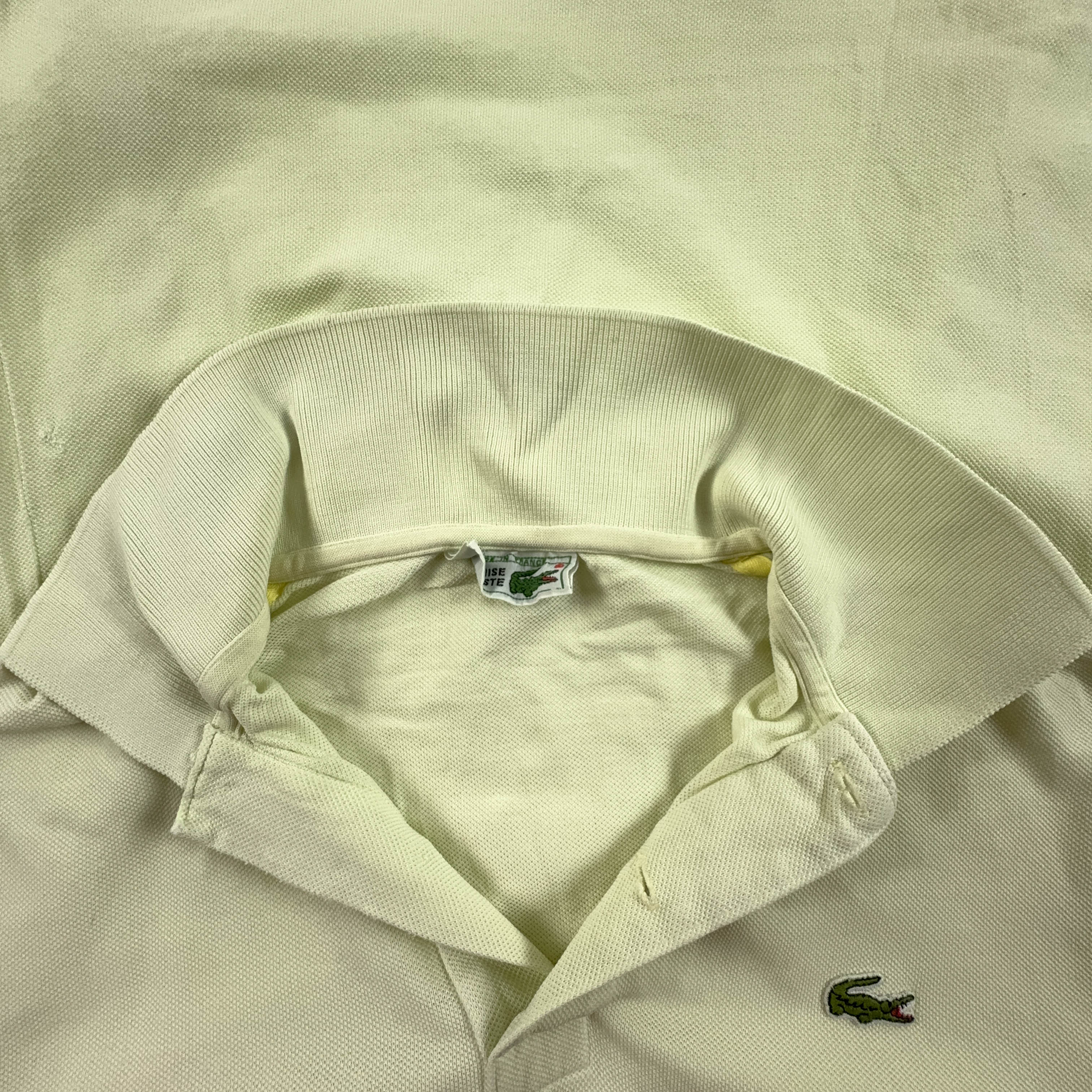 Lacoste Vintage Polo Light Yellow Solid - Size M Men