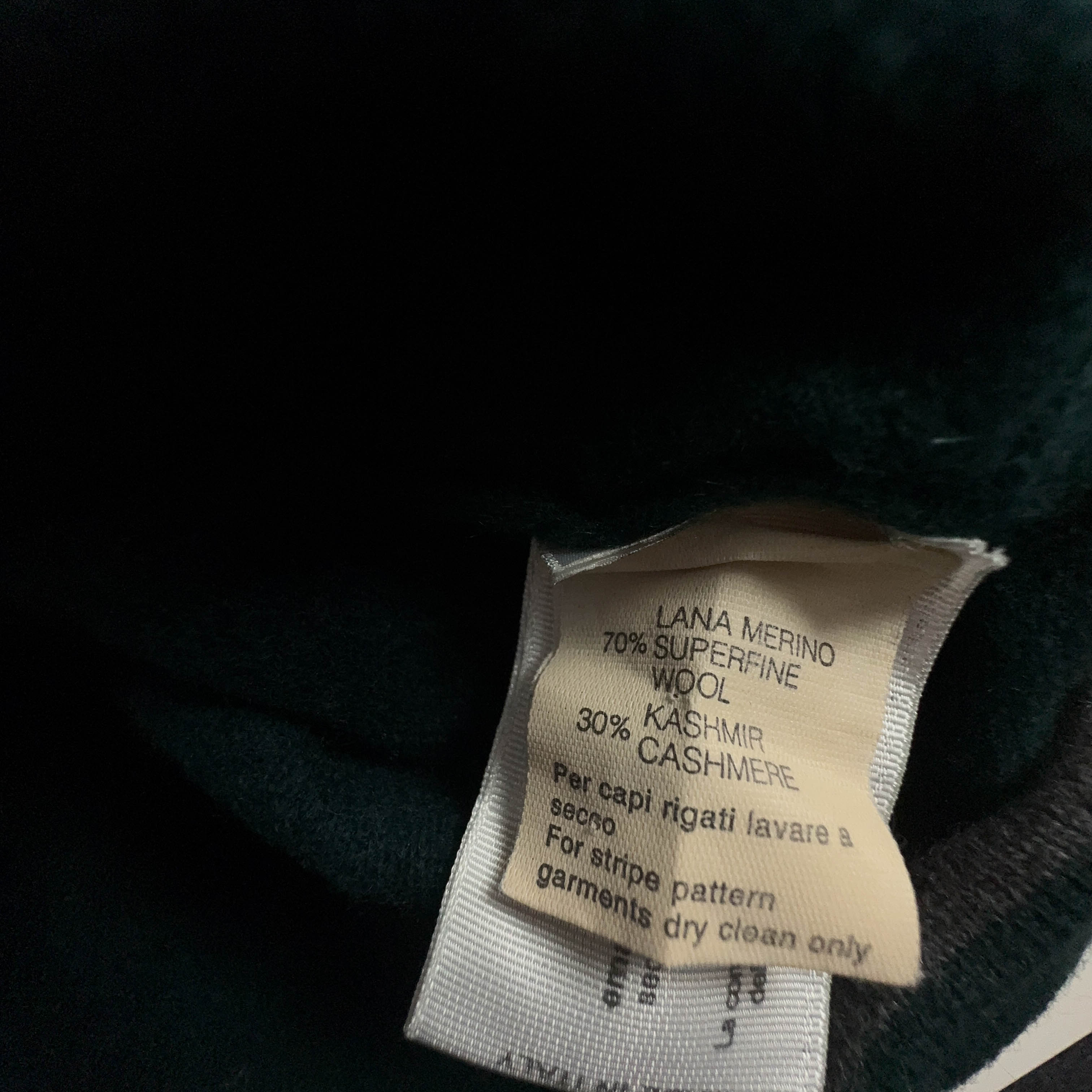 Maglione Fred Perry verde scuro a girocollo in lana merino e cashmere - Taglia S uomo